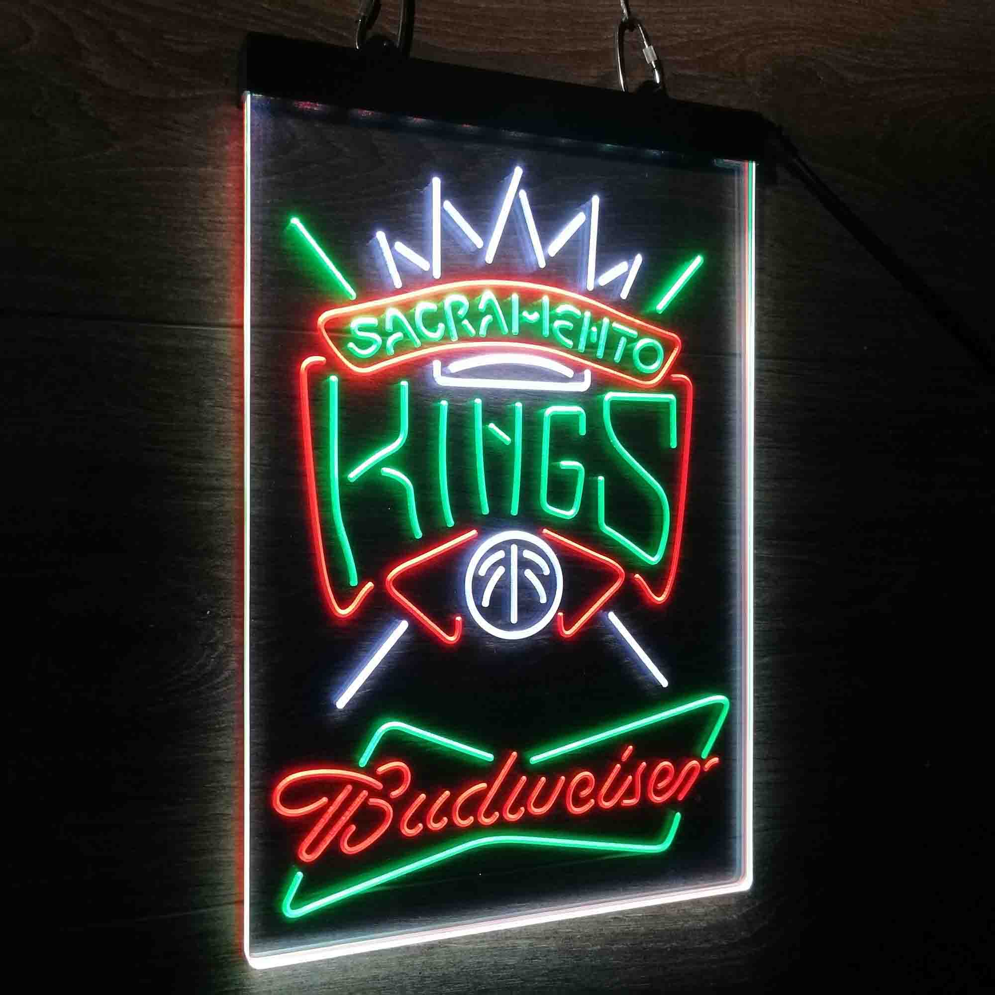 Sacramento Kings Nba Budweiser Neon 3-Color LED Sign