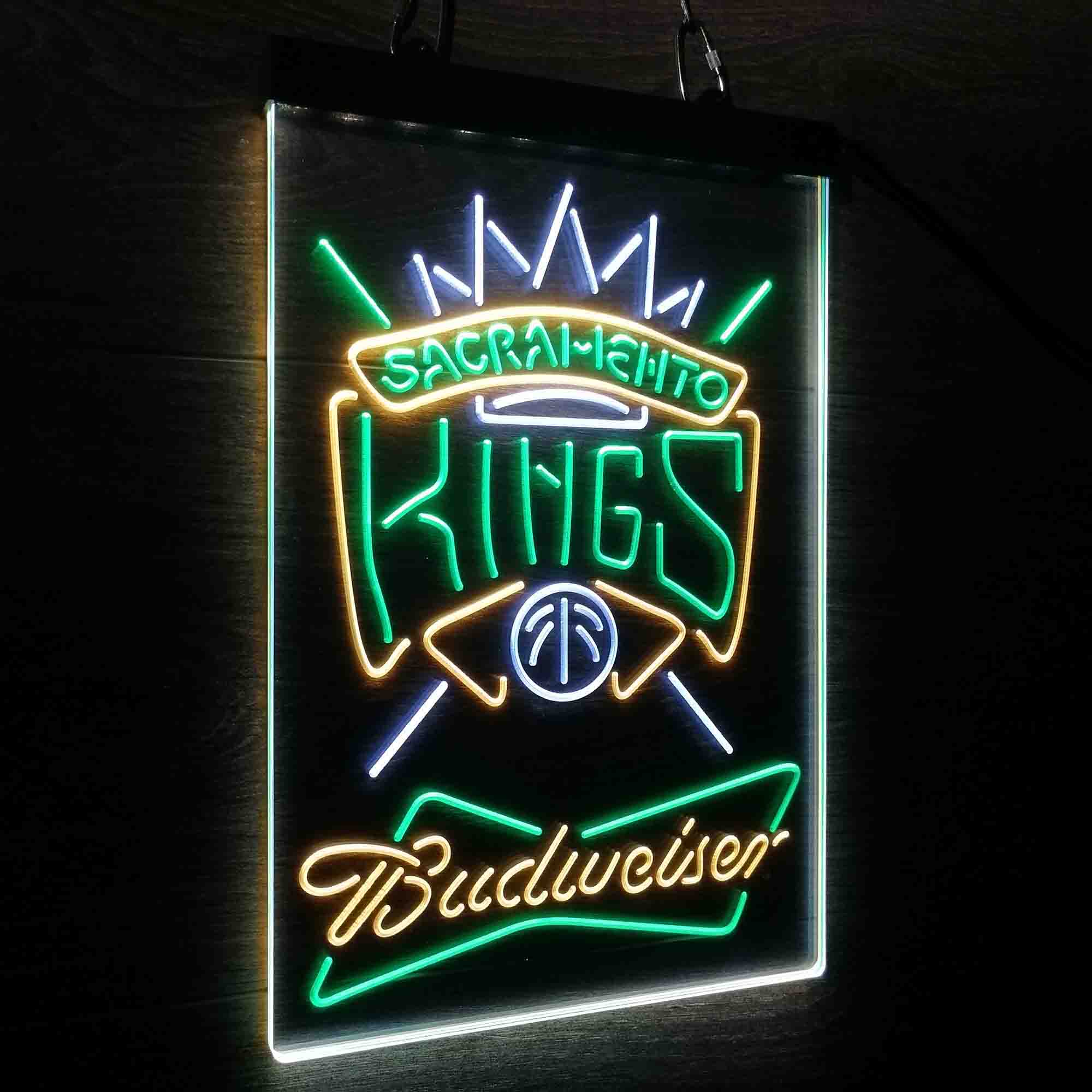 Sacramento Kings Nba Budweiser Neon 3-Color LED Sign