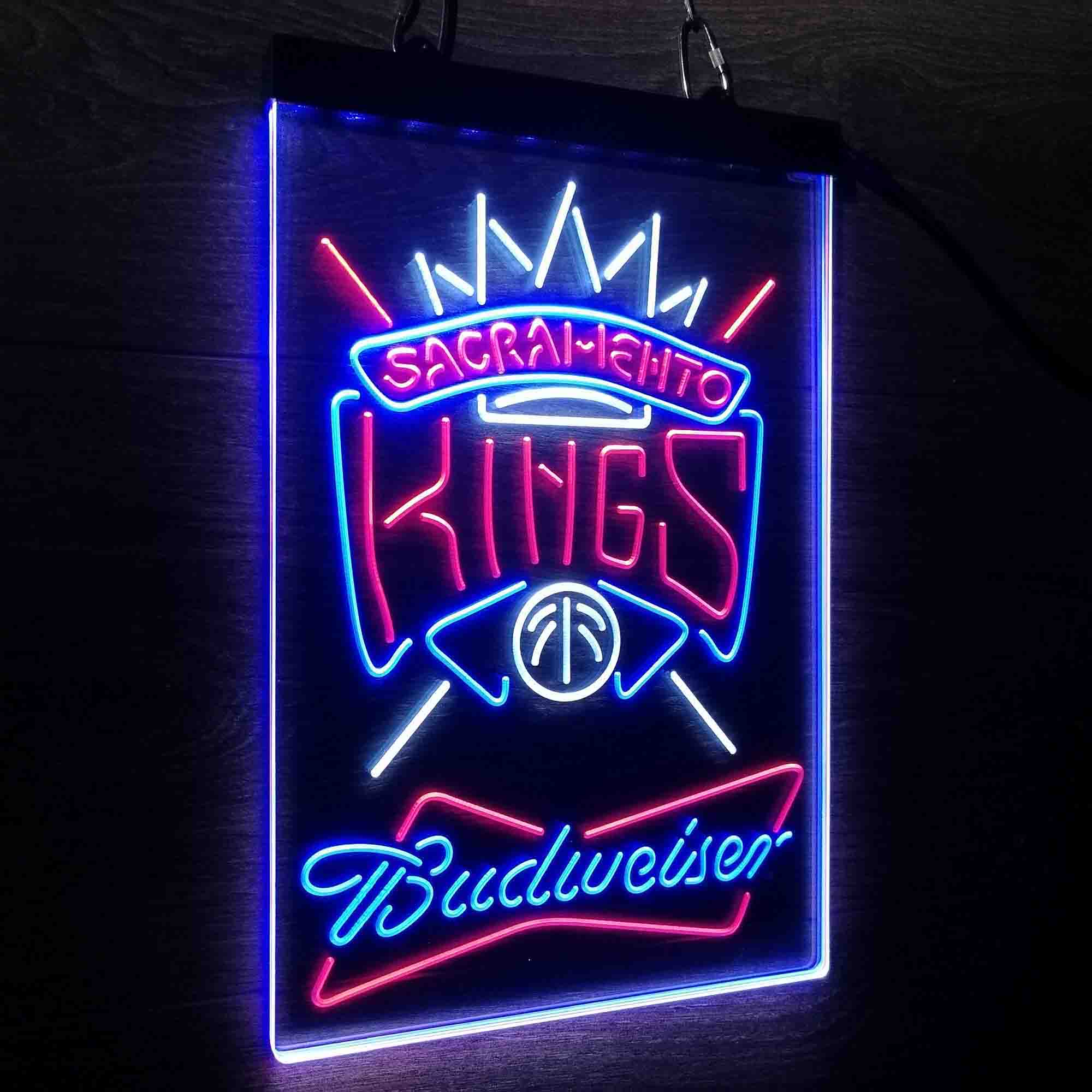 Sacramento Kings Nba Budweiser Neon 3-Color LED Sign