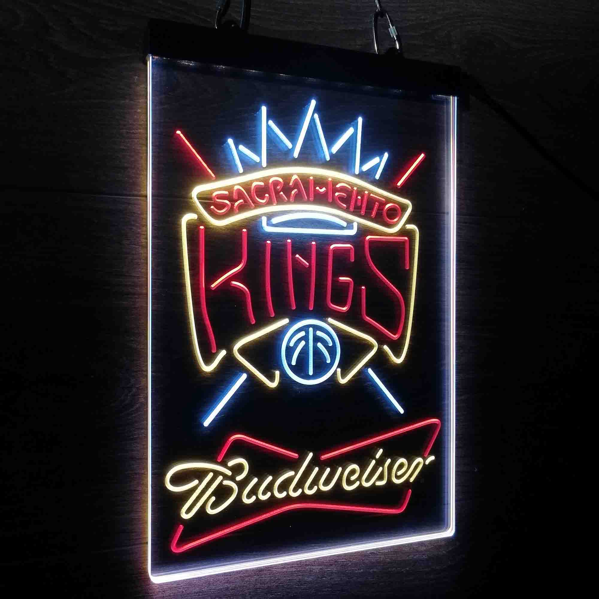 Sacramento Kings Nba Budweiser Neon 3-Color LED Sign