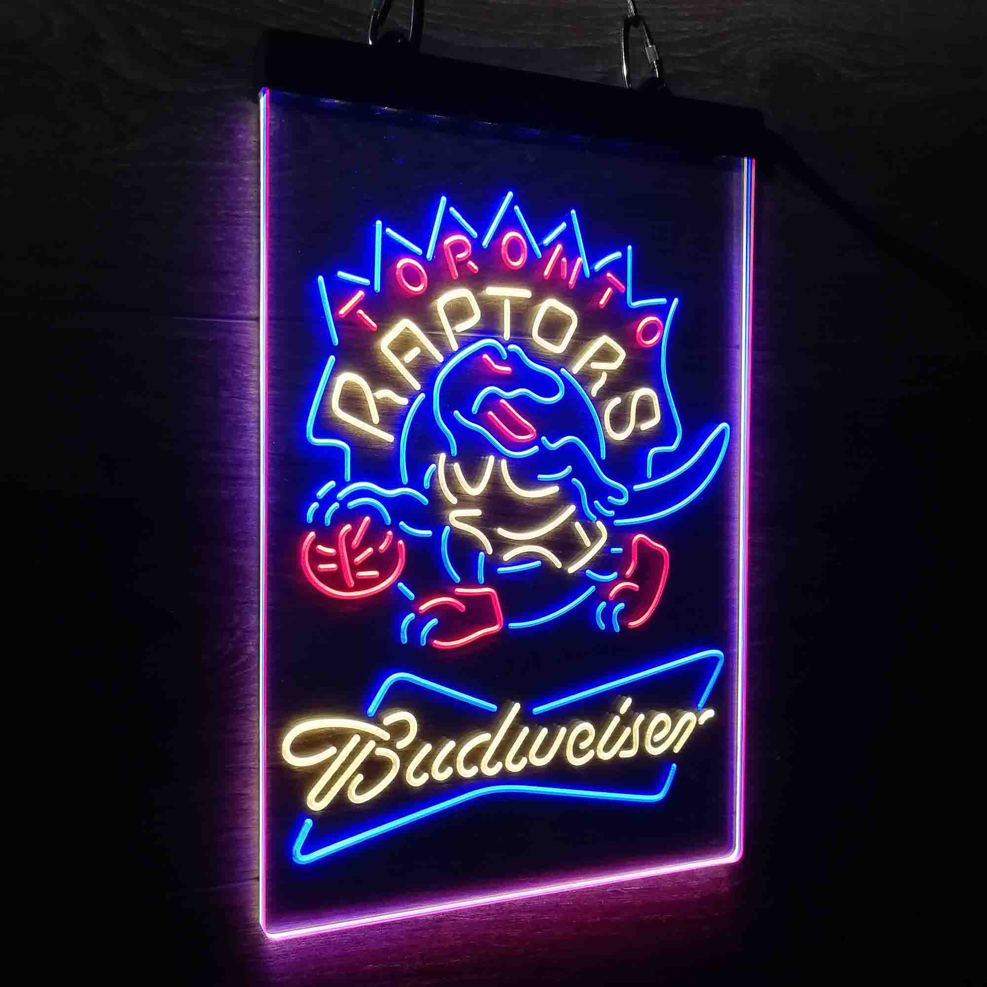 Toronto Raptors Nba Budweiser Neon 3-Color LED Sign