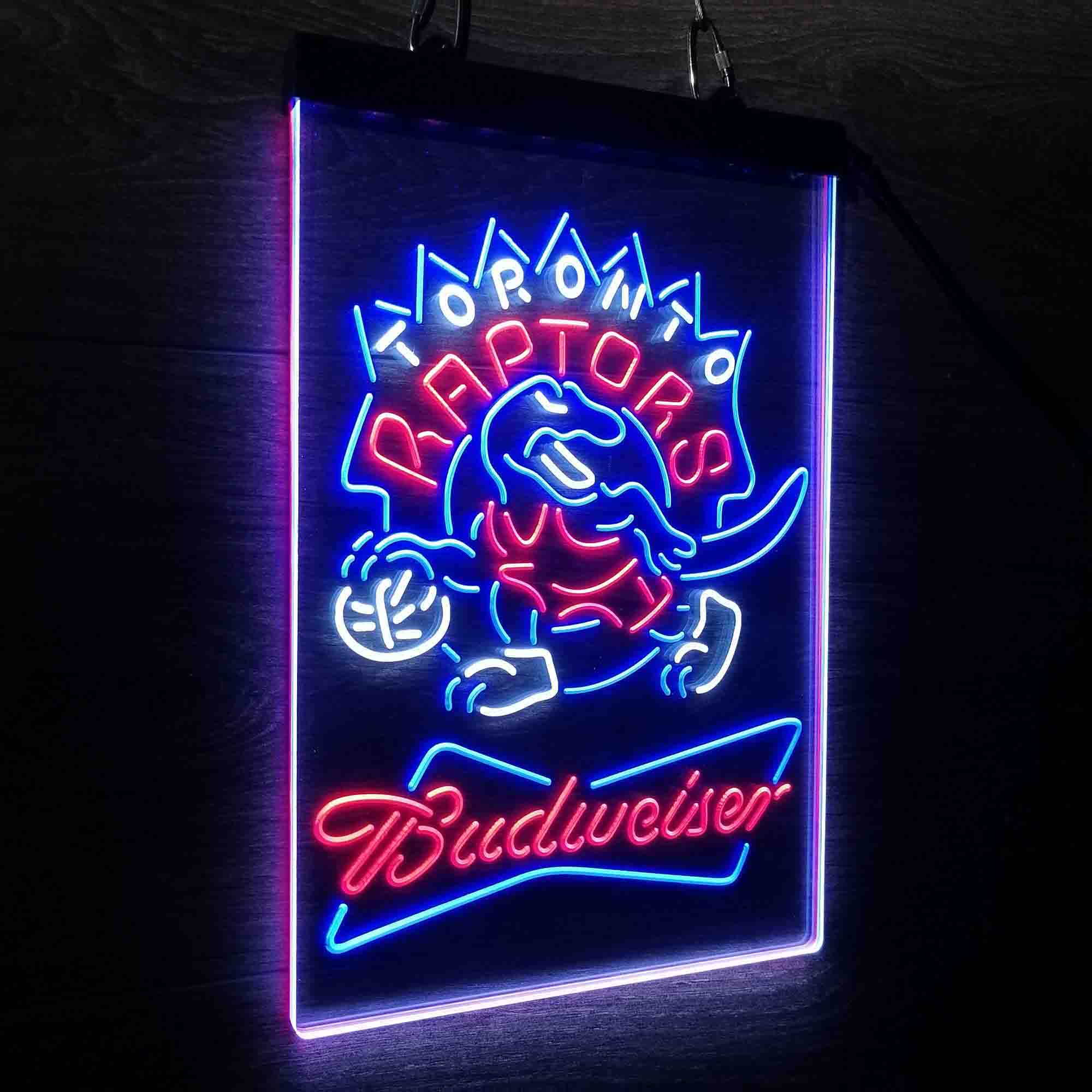 Toronto Raptors Nba Budweiser Neon 3-Color LED Sign