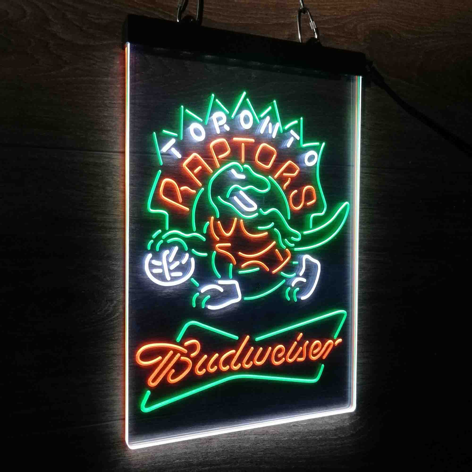 Toronto Raptors Nba Budweiser Neon 3-Color LED Sign