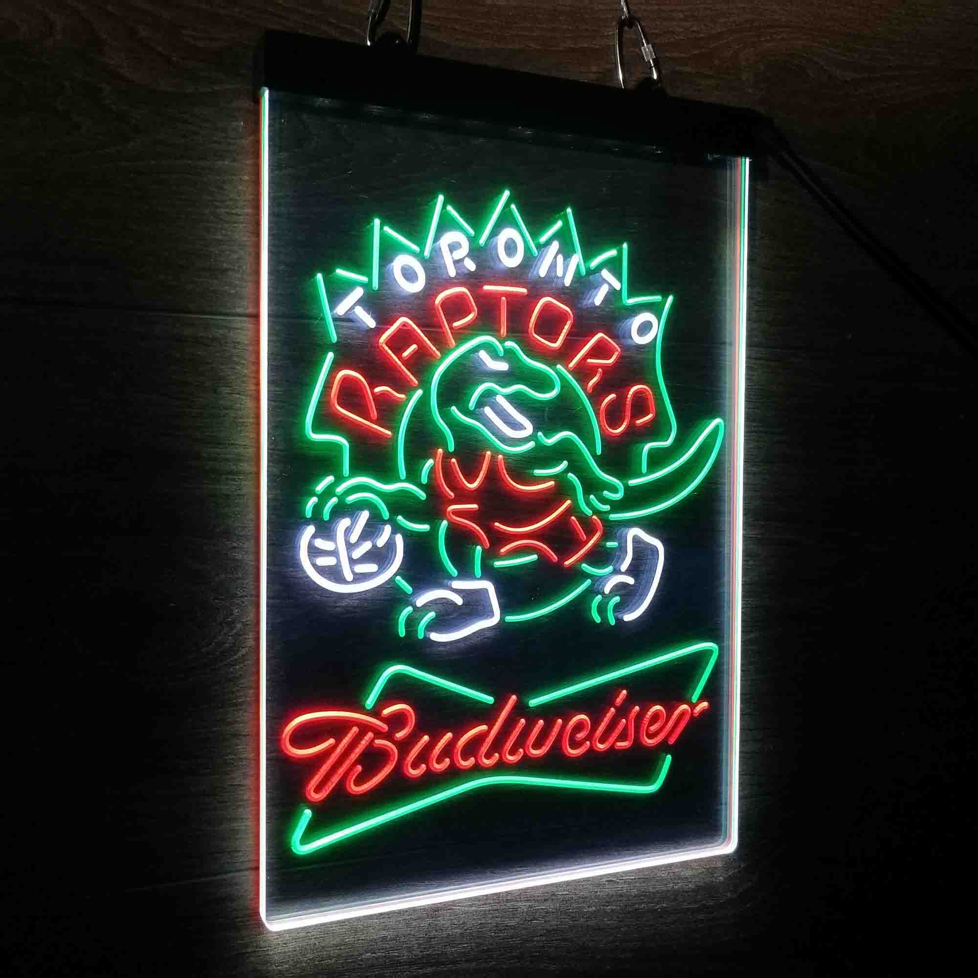 Toronto Raptors Nba Budweiser Neon 3-Color LED Sign