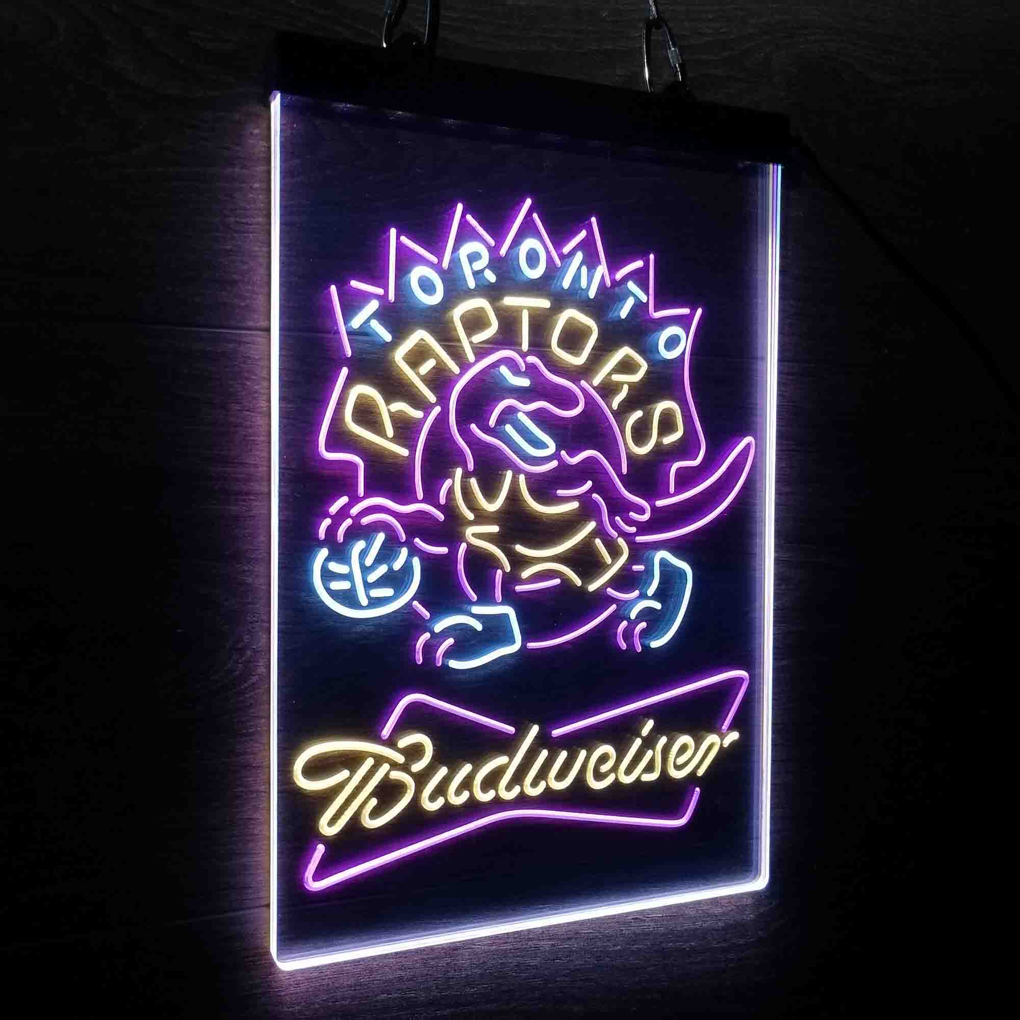 Toronto Raptors Nba Budweiser Neon 3-Color LED Sign