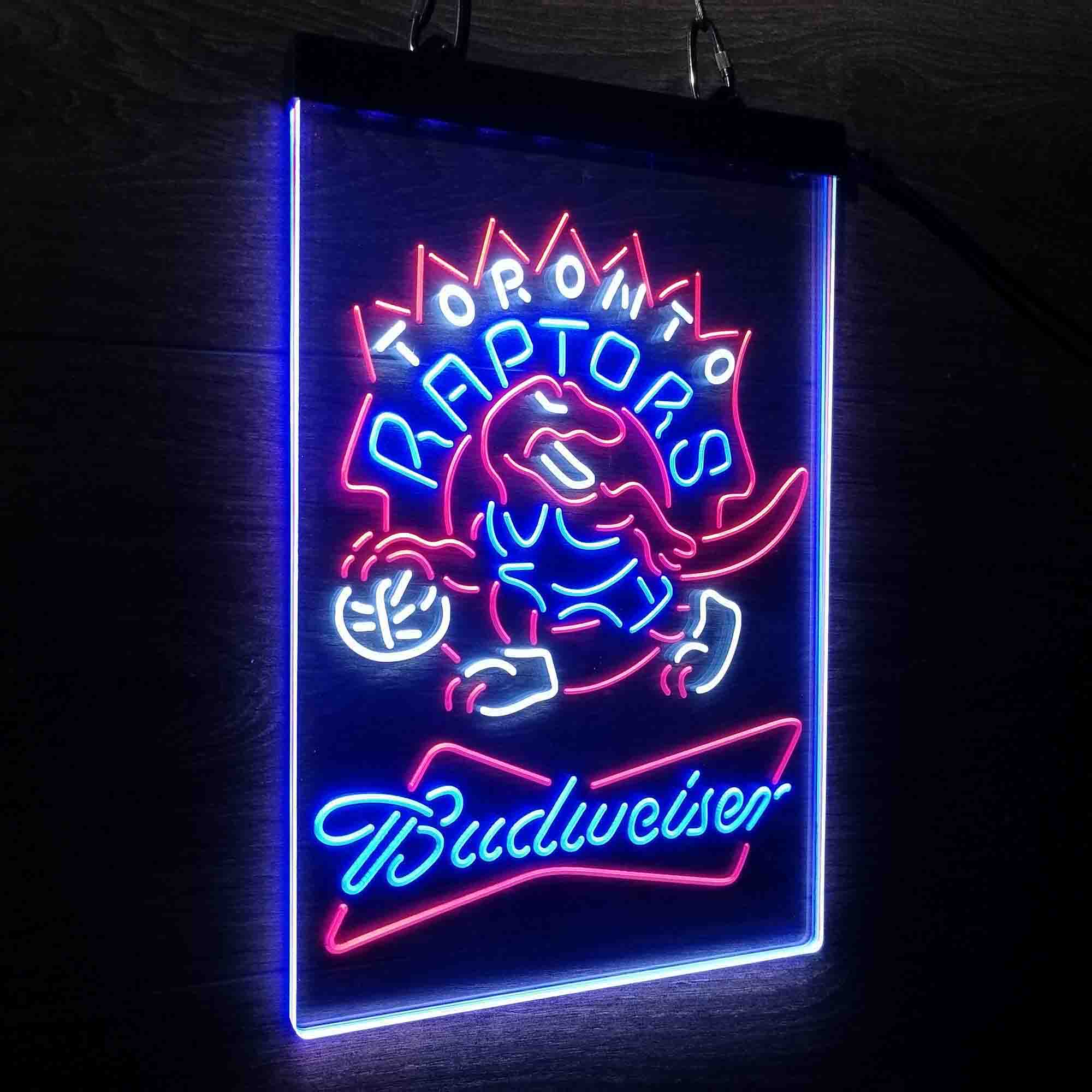 Toronto Raptors Nba Budweiser Neon 3-Color LED Sign