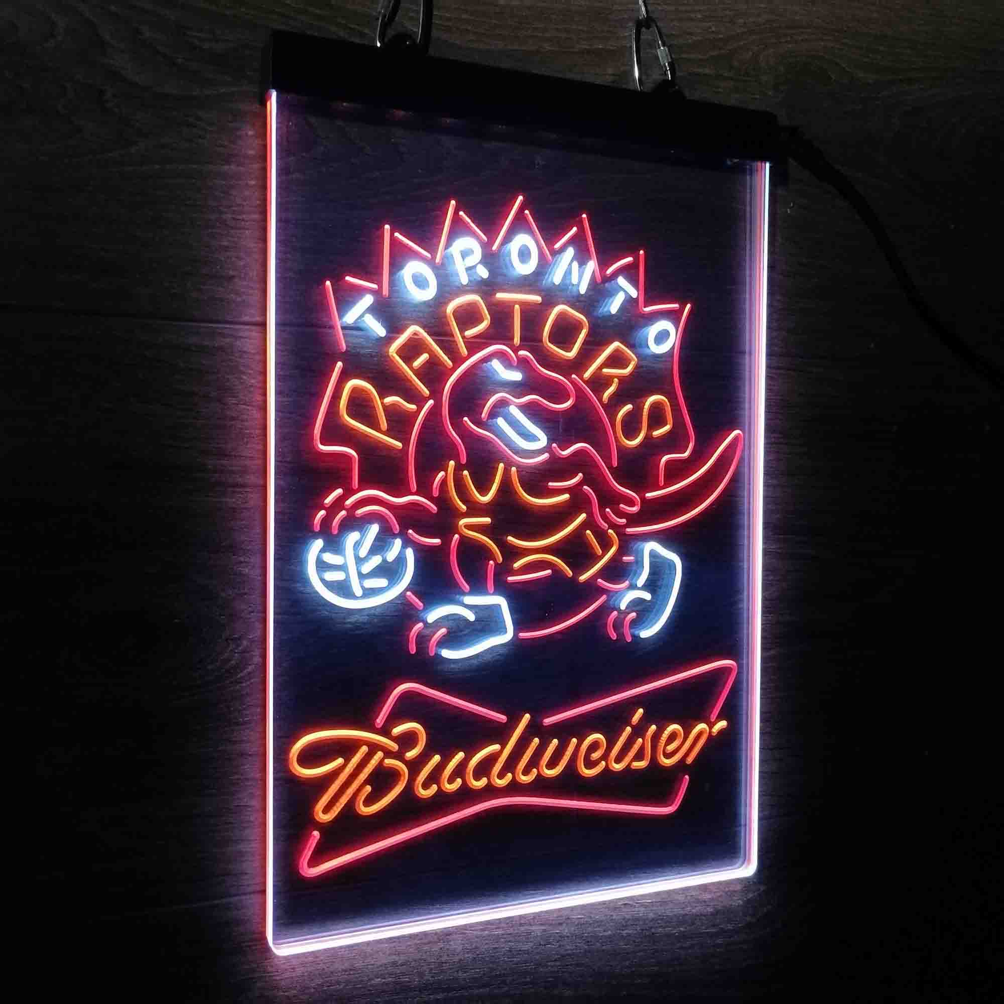 Toronto Raptors Nba Budweiser Neon 3-Color LED Sign