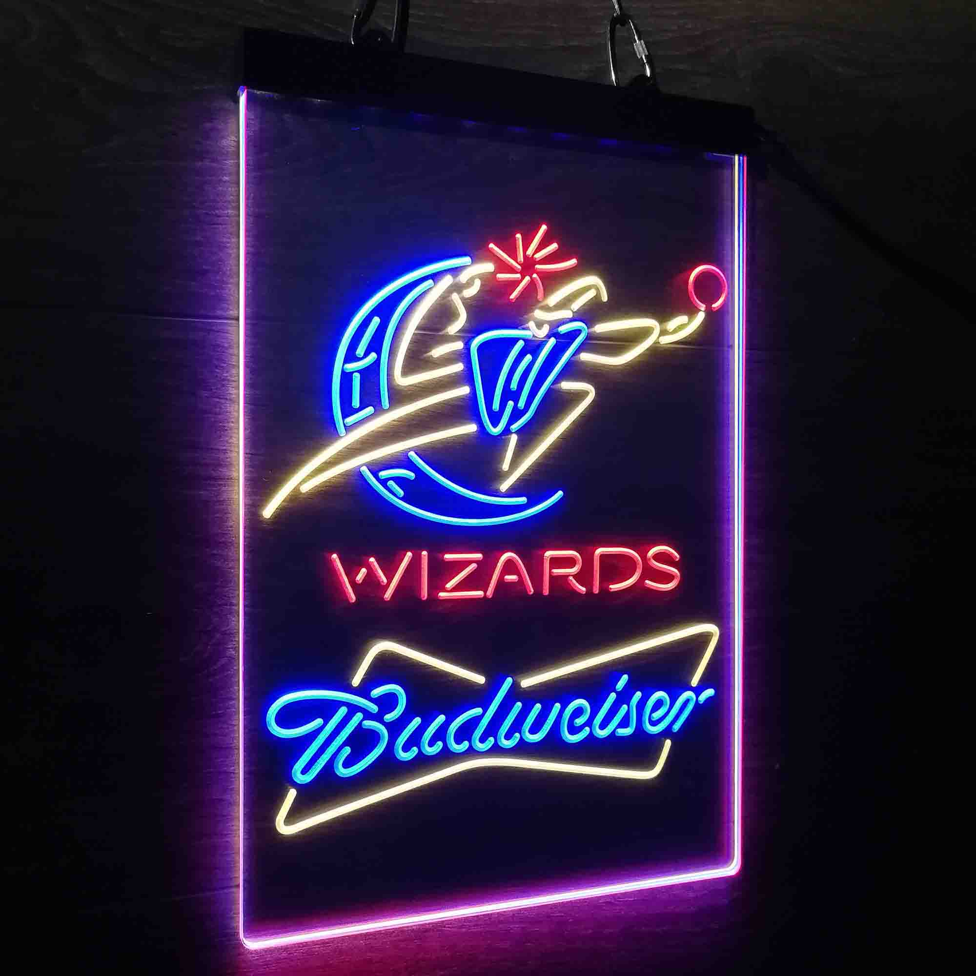 Wizards Nba Budweiser Neon 3-Color LED Sign