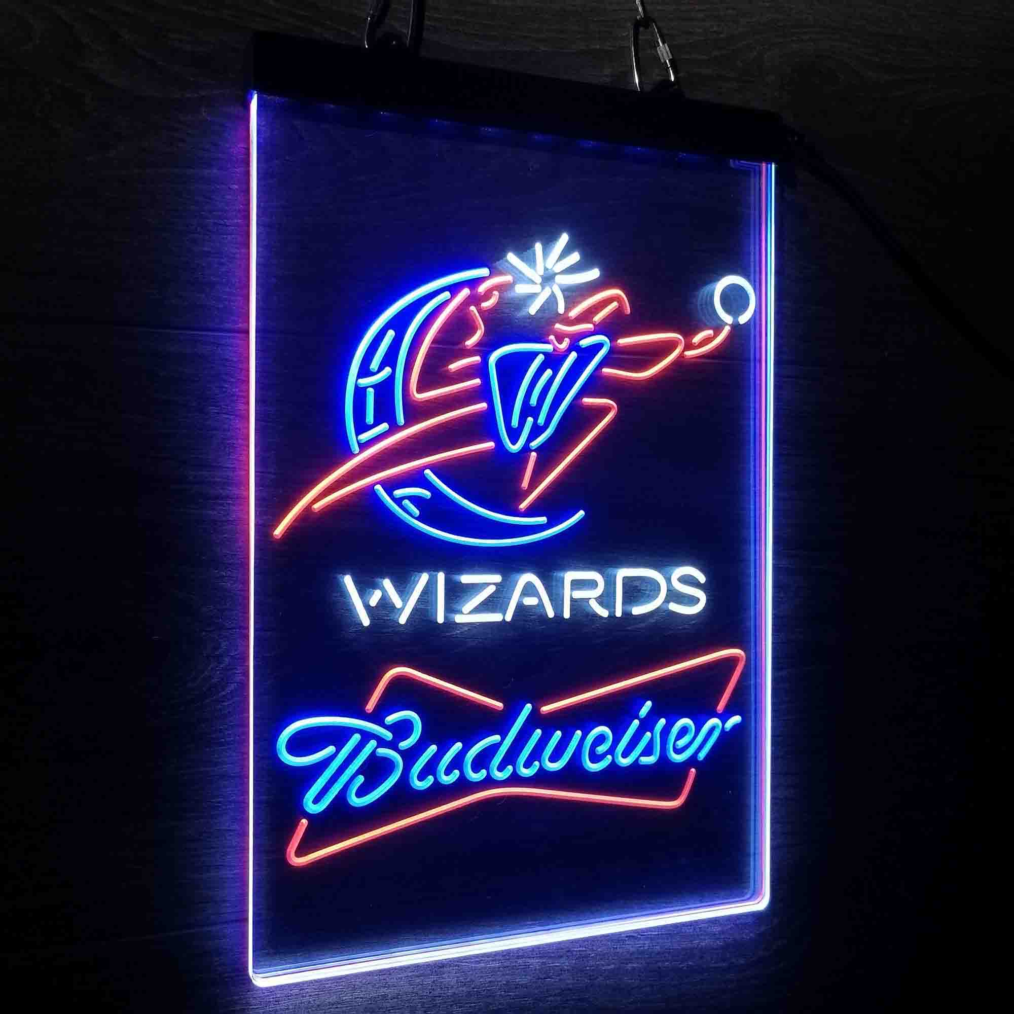 Wizards Nba Budweiser Neon 3-Color LED Sign