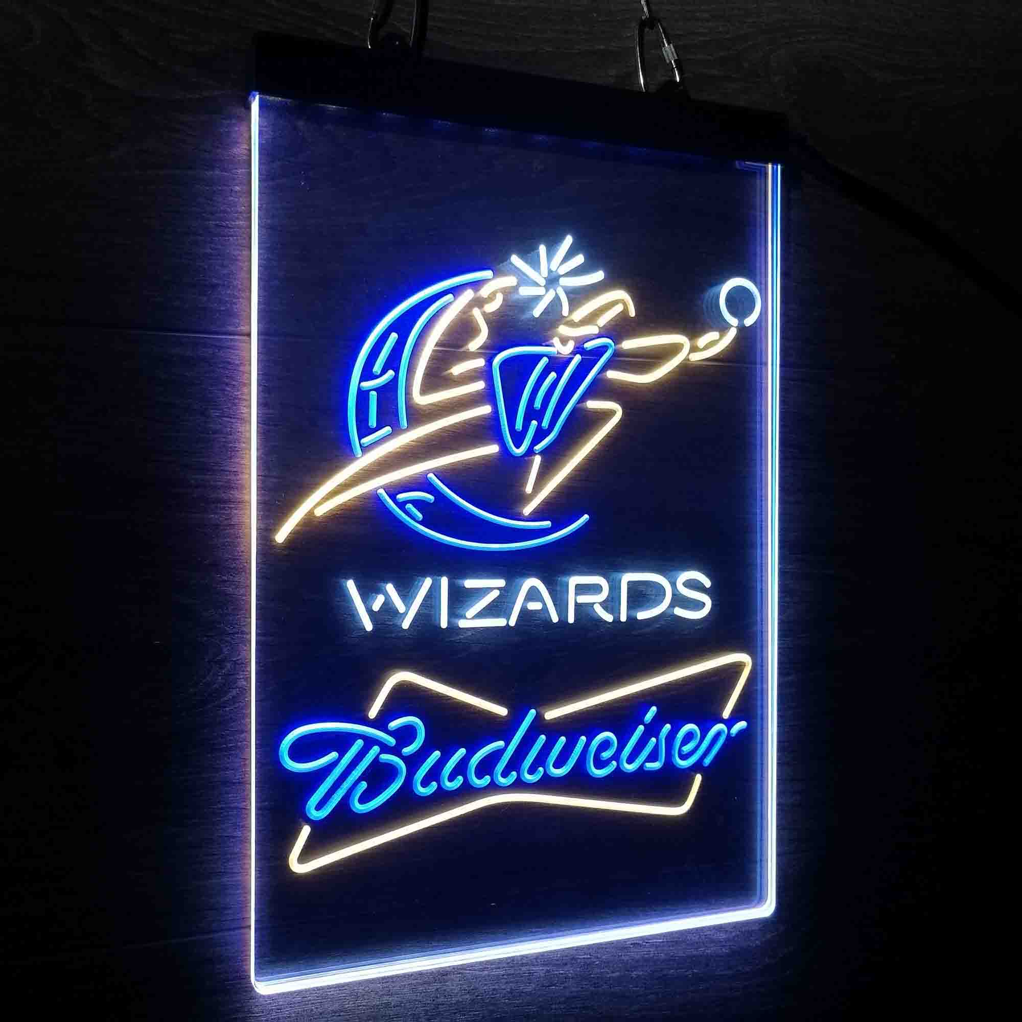 Wizards Nba Budweiser Neon 3-Color LED Sign