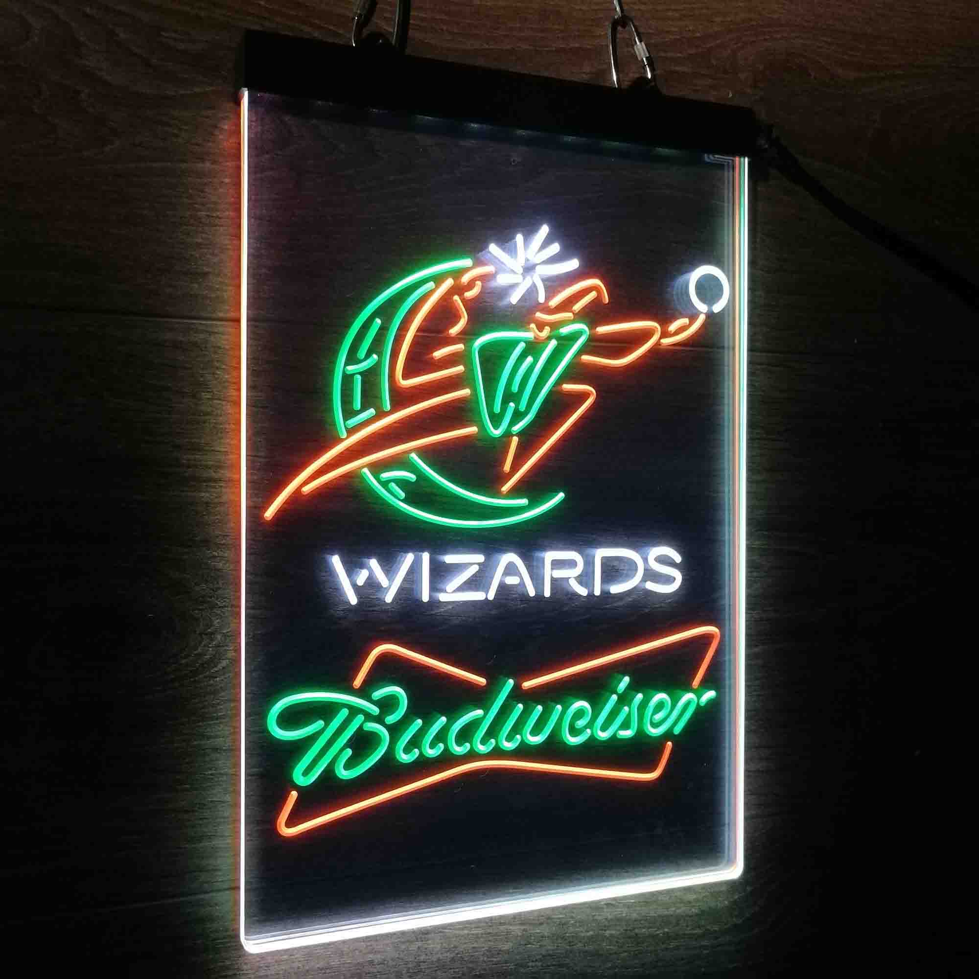 Wizards Nba Budweiser Neon 3-Color LED Sign