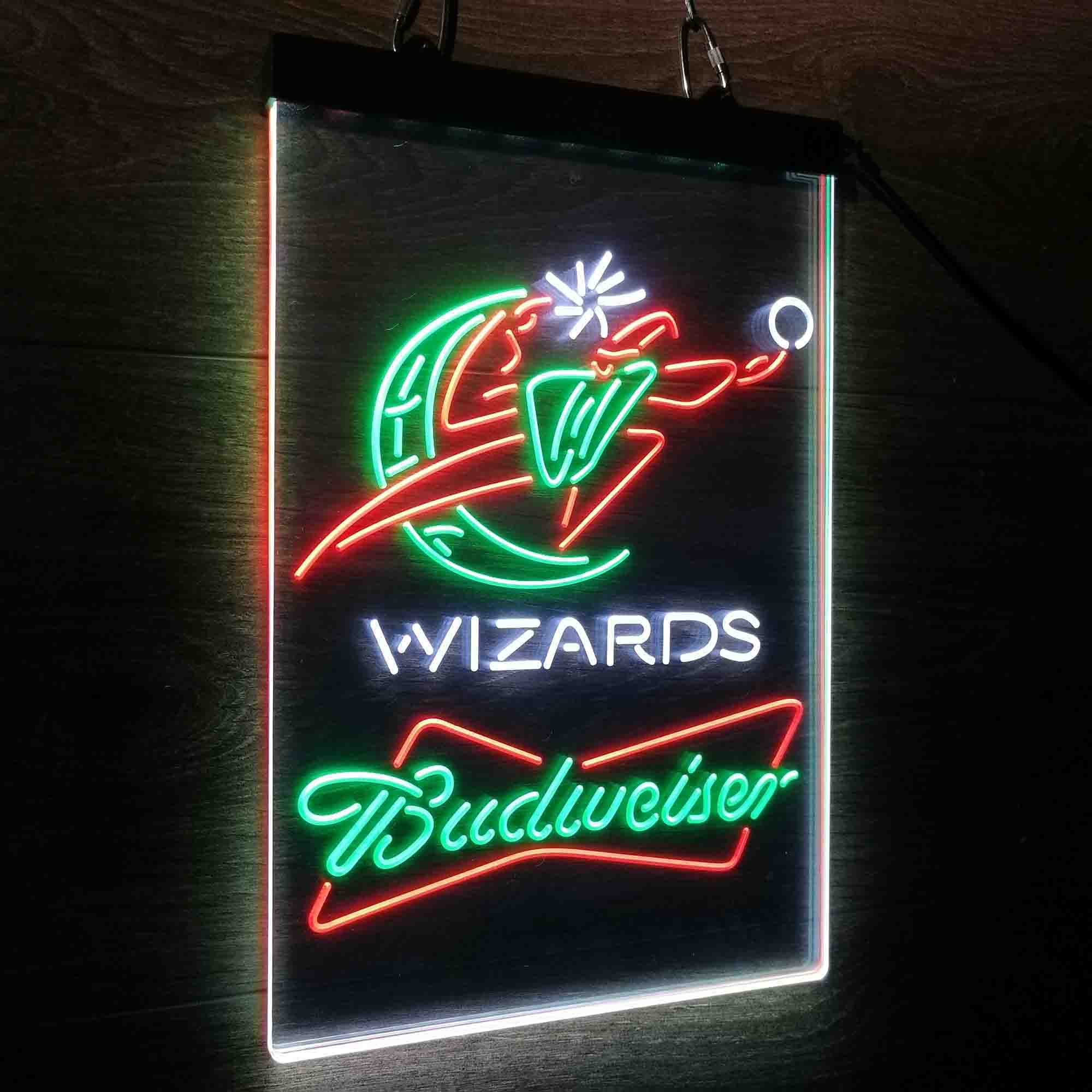 Wizards Nba Budweiser Neon 3-Color LED Sign