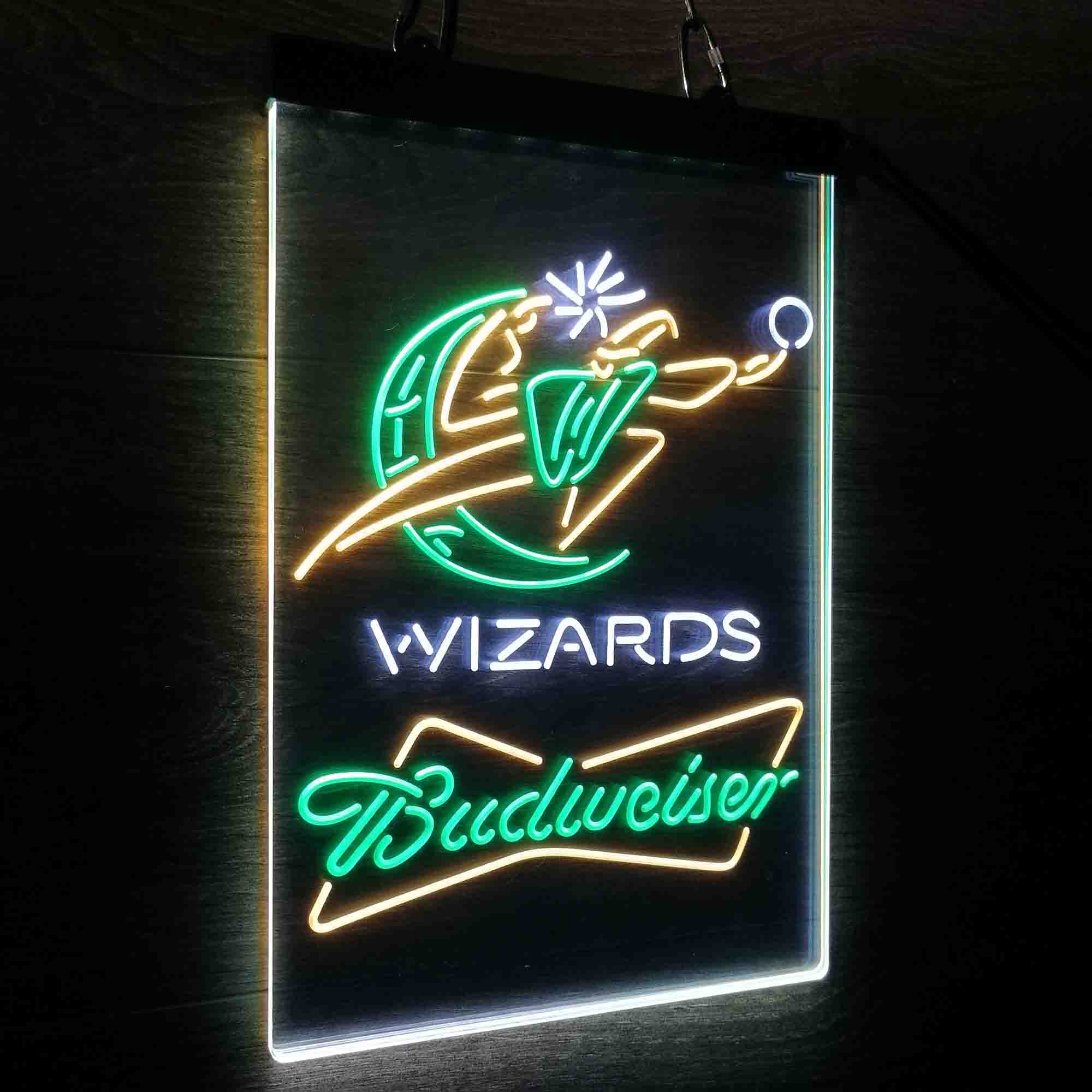 Wizards Nba Budweiser Neon 3-Color LED Sign