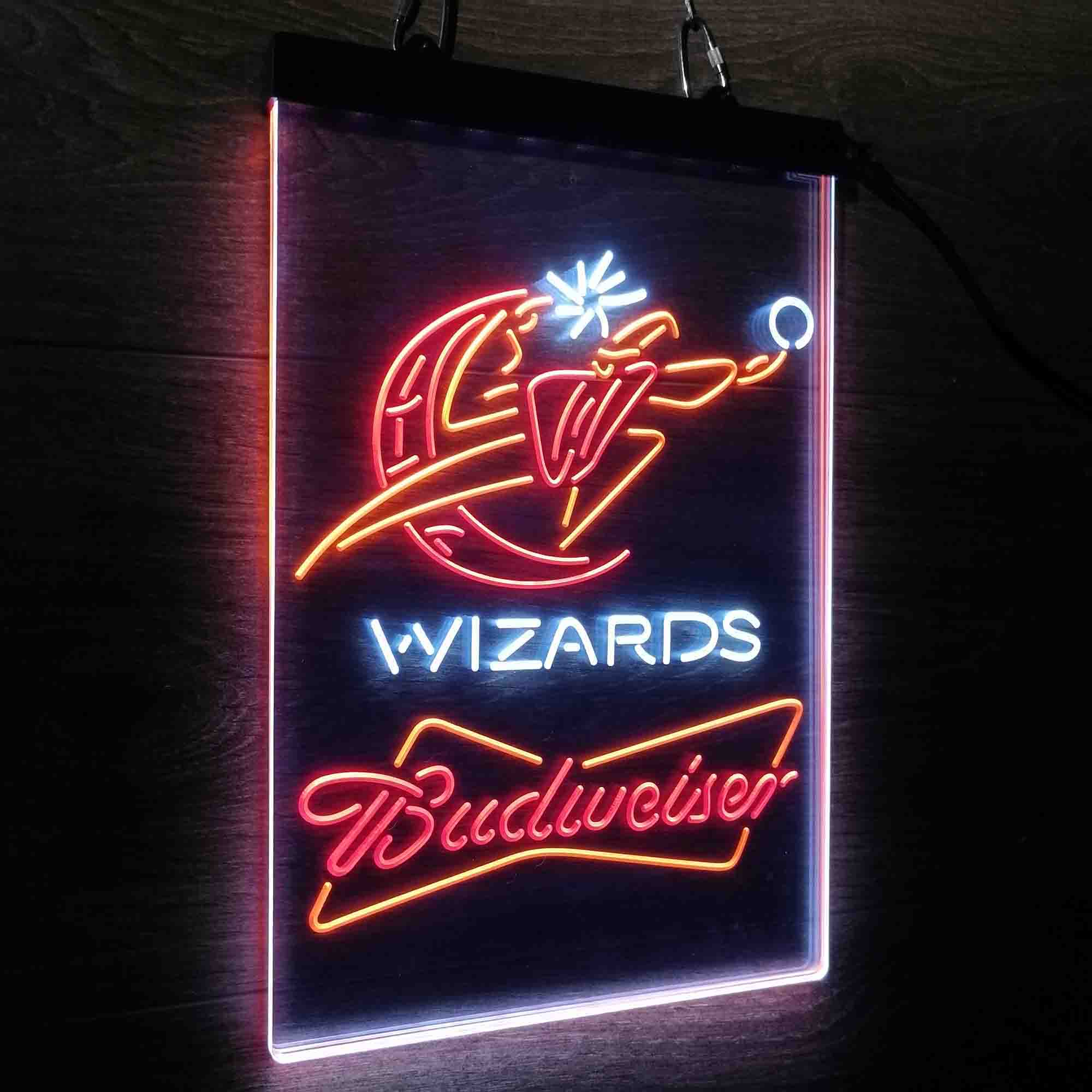 Wizards Nba Budweiser Neon 3-Color LED Sign