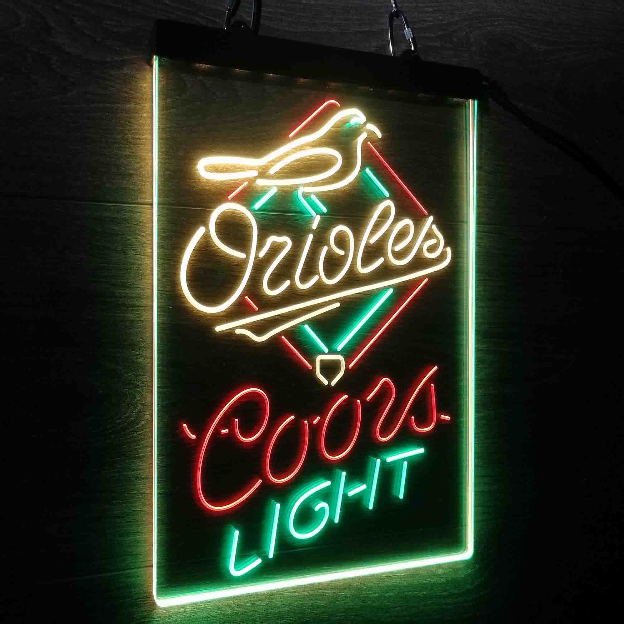 Coors Baltimore Orioles Coors Light Neon 3-Color LED Sign