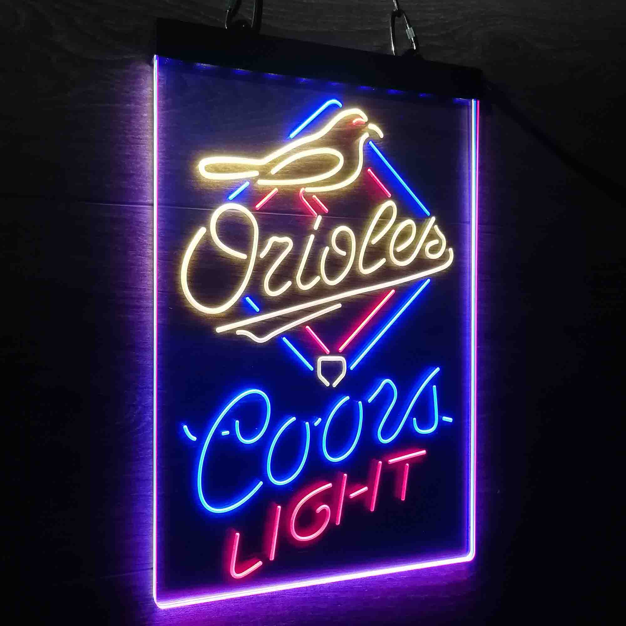 Coors Baltimore Orioles Coors Light Neon 3-Color LED Sign