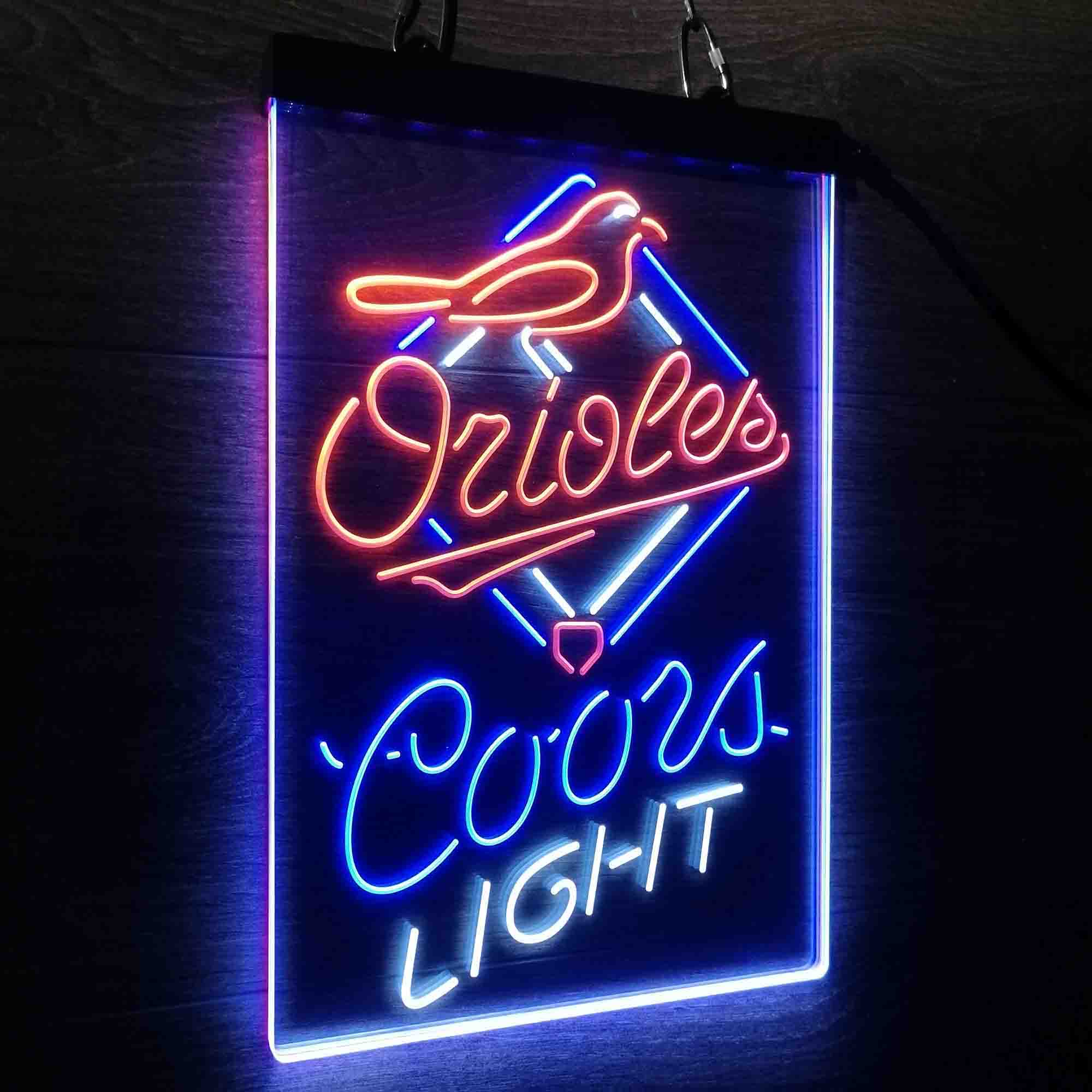 Coors Baltimore Orioles Coors Light Neon 3-Color LED Sign