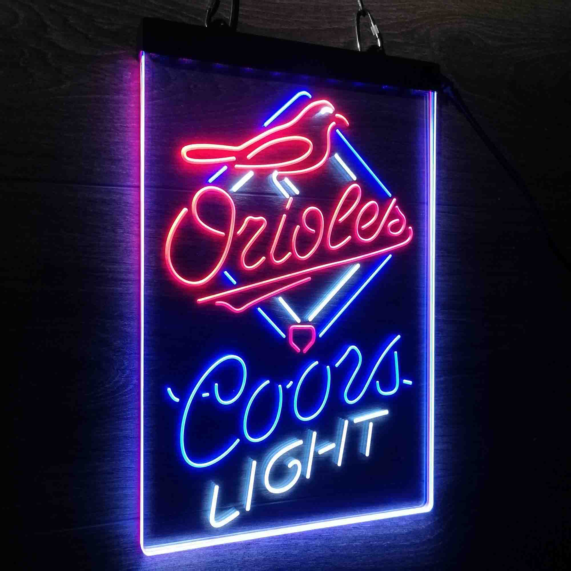 Coors Baltimore Orioles Coors Light Neon 3-Color LED Sign