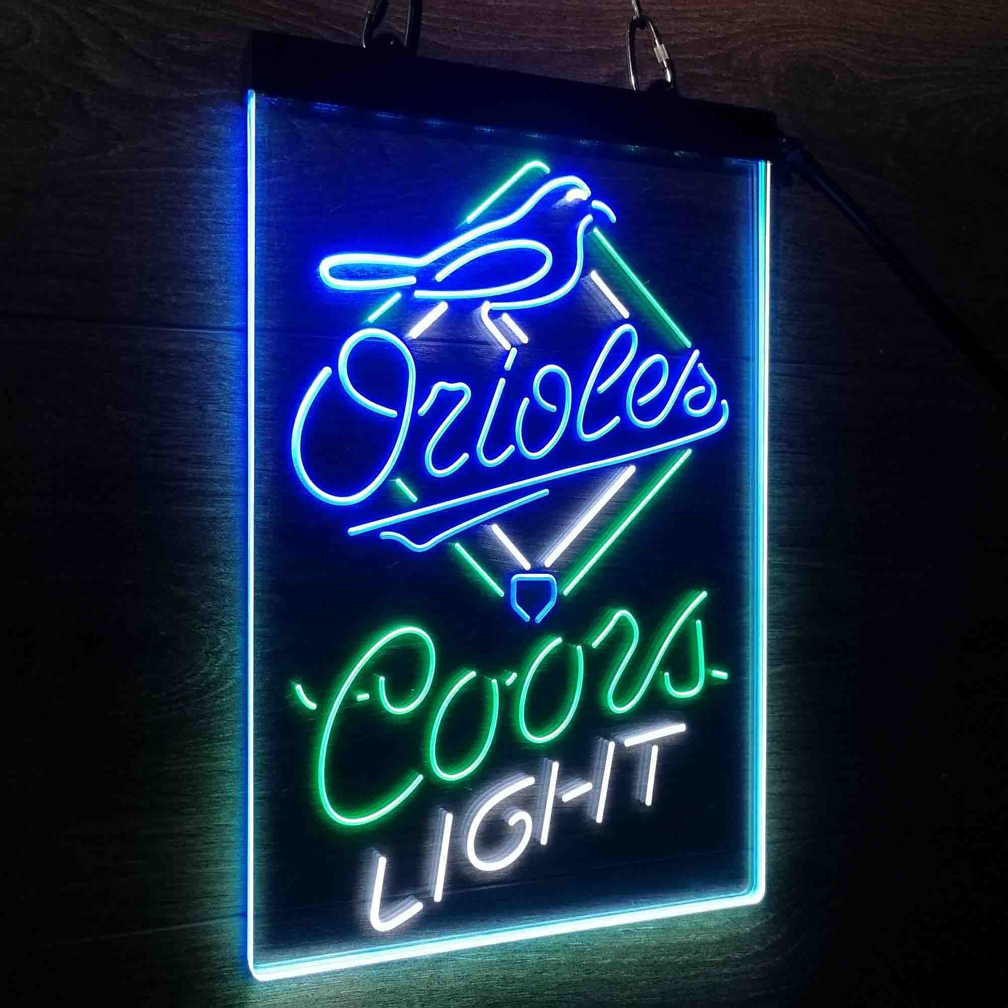 Coors Baltimore Orioles Coors Light Neon 3-Color LED Sign