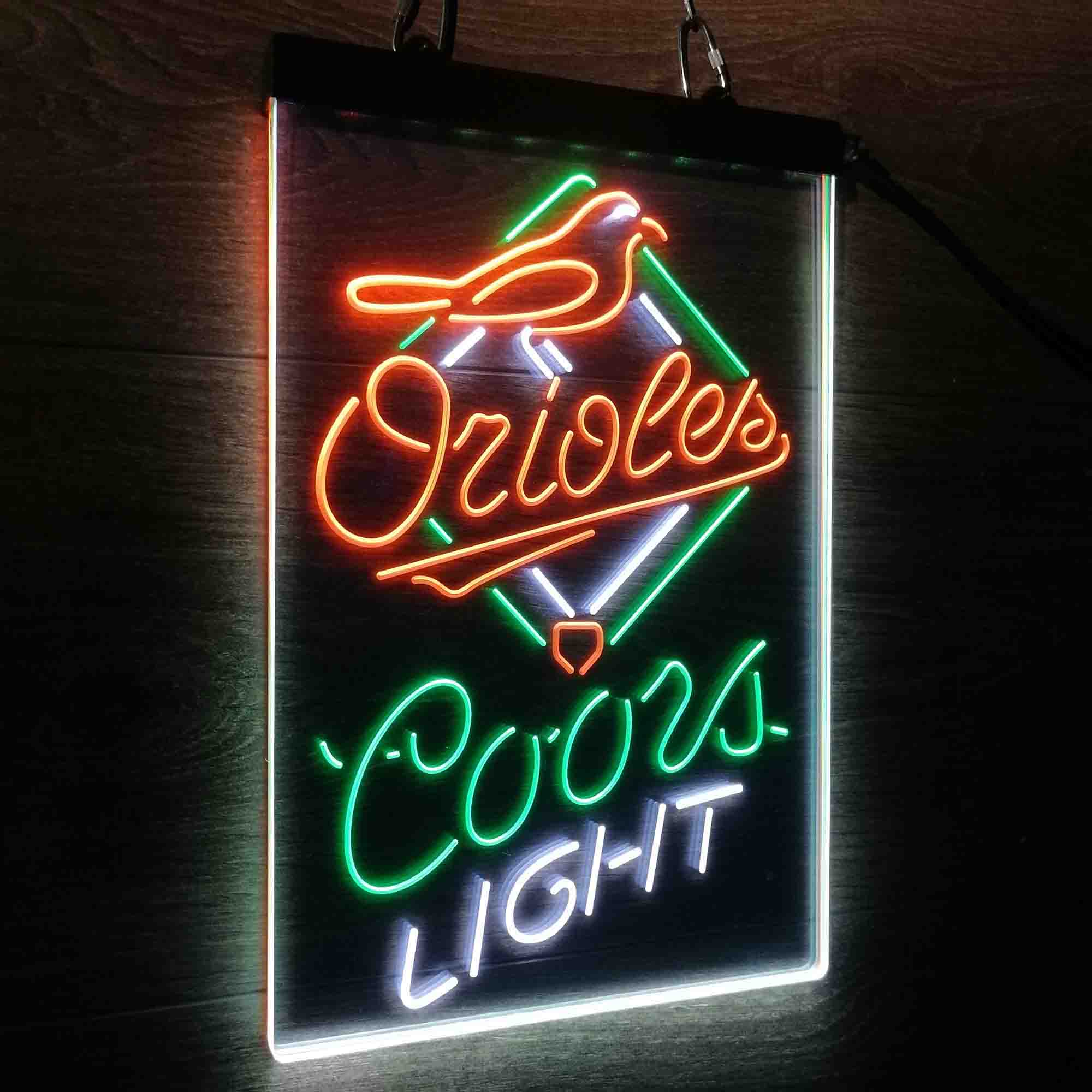 Coors Baltimore Orioles Coors Light Neon 3-Color LED Sign