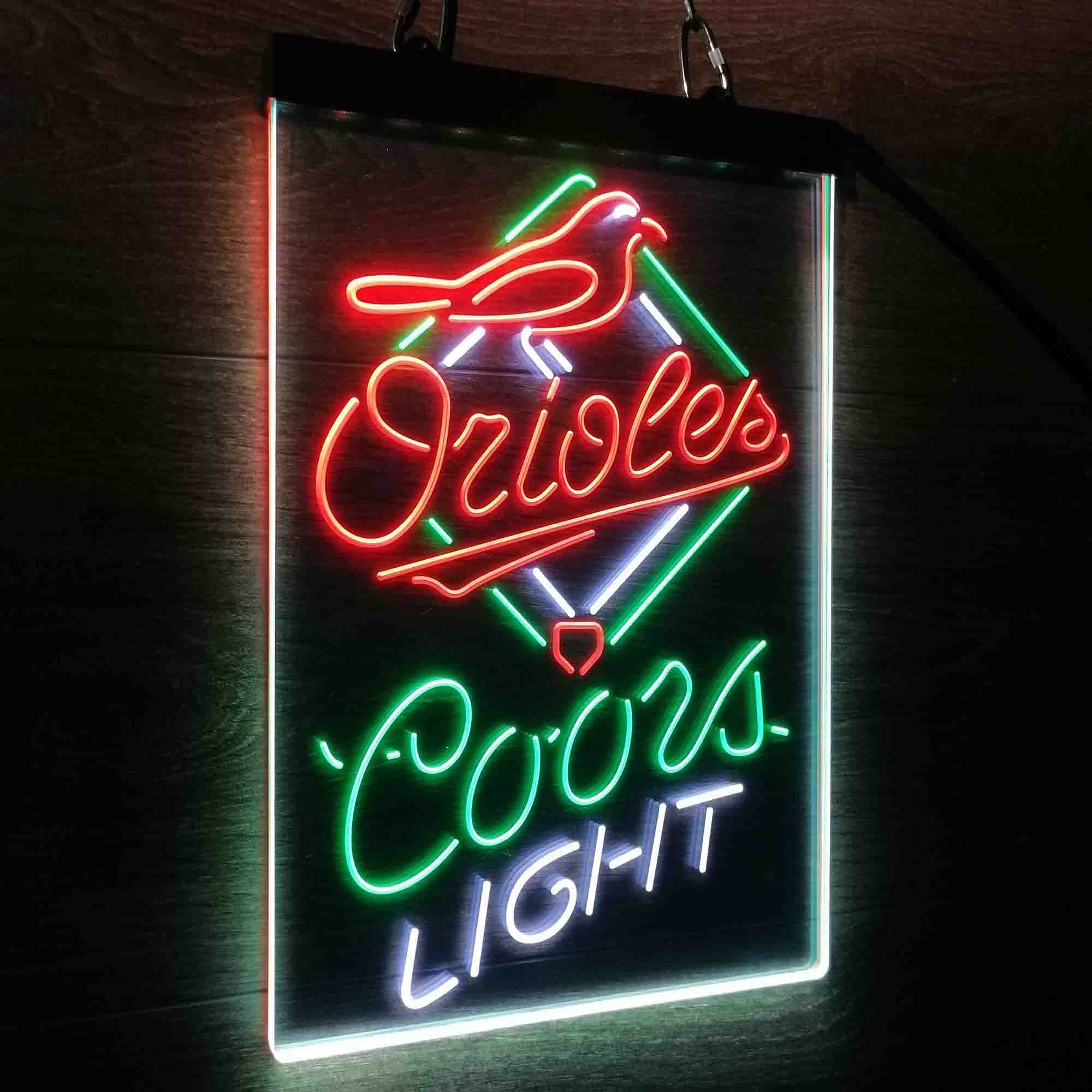 Coors Baltimore Orioles Coors Light Neon 3-Color LED Sign