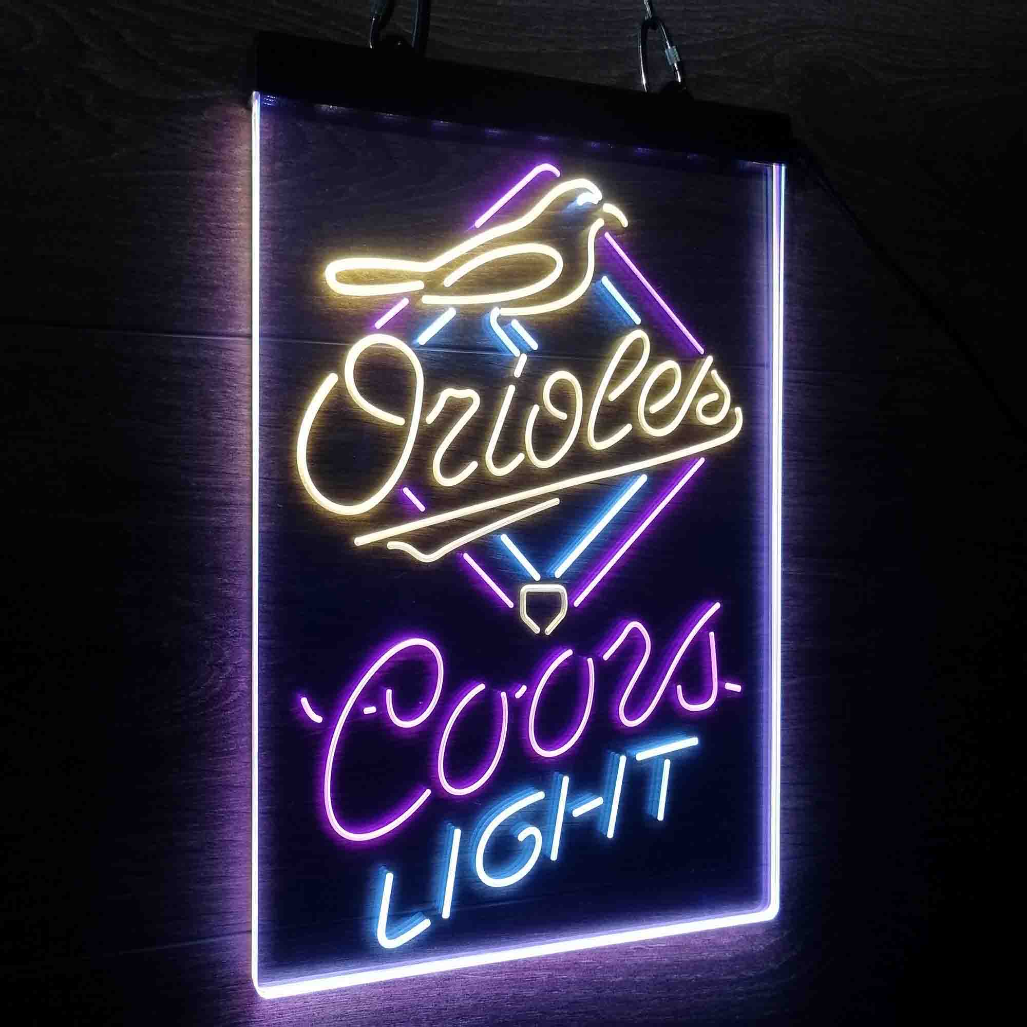 Coors Baltimore Orioles Coors Light Neon 3-Color LED Sign