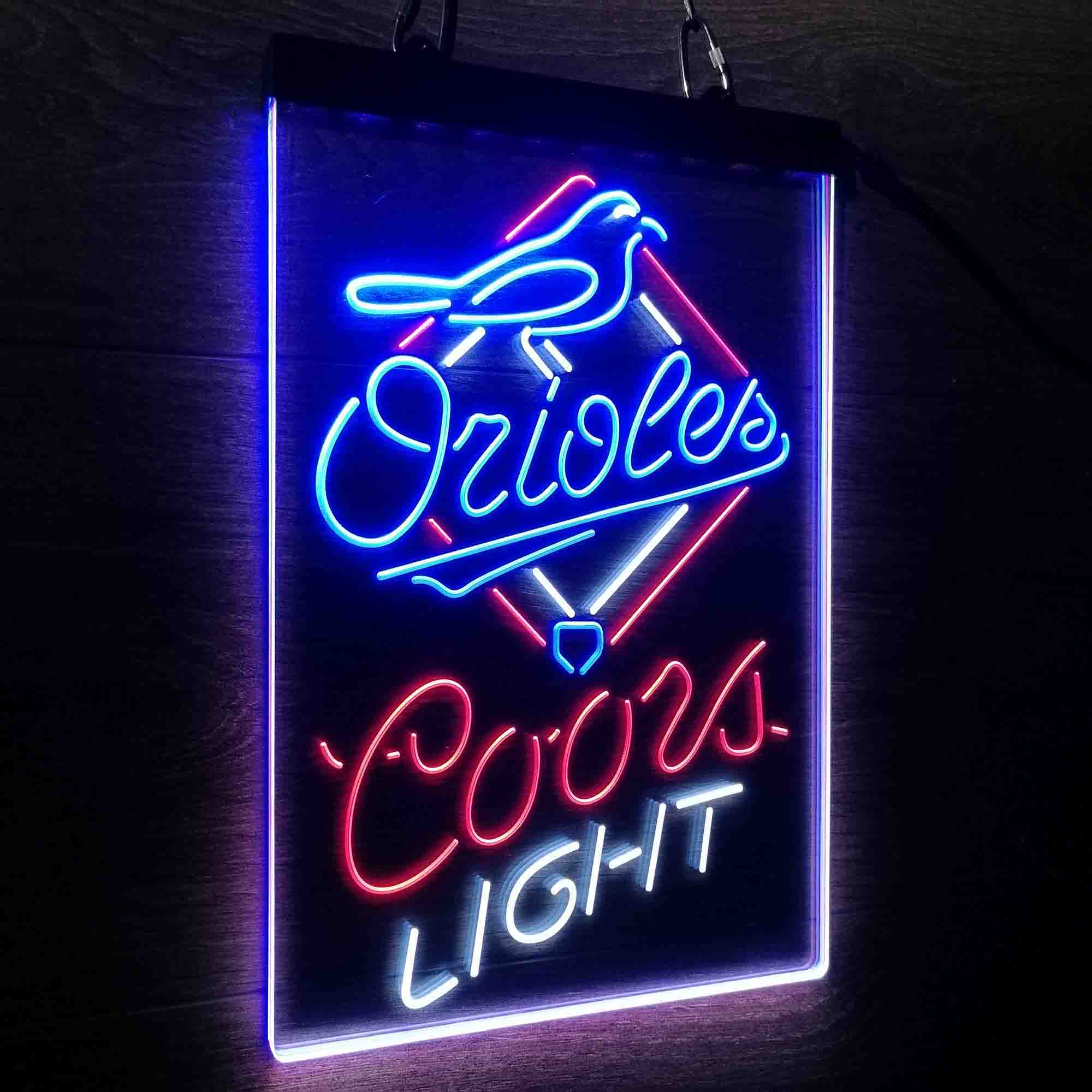 Coors Baltimore Orioles Coors Light Neon 3-Color LED Sign