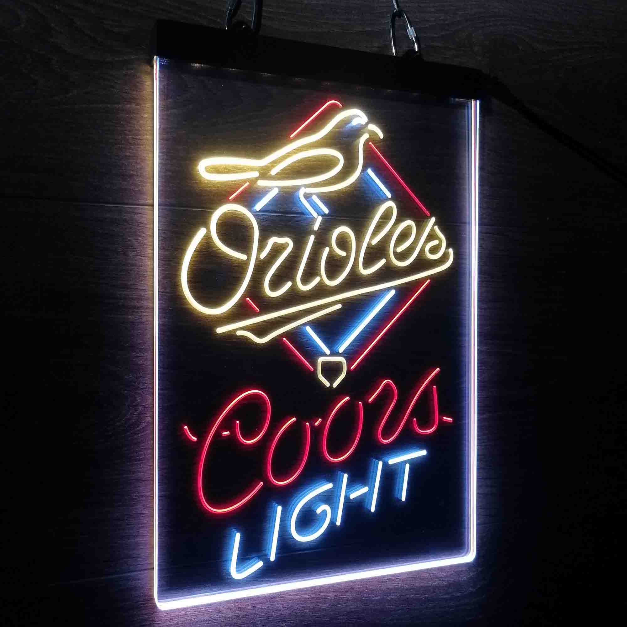 Coors Baltimore Orioles Coors Light Neon 3-Color LED Sign