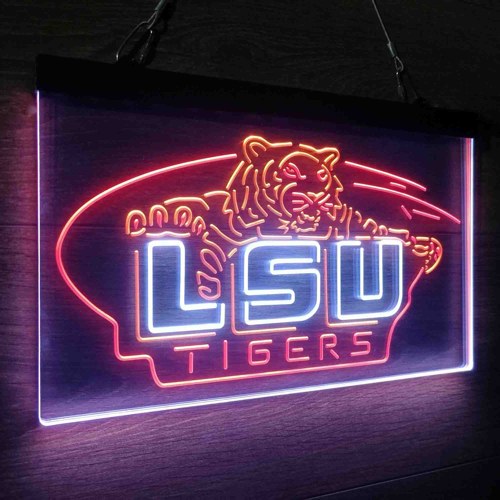 Football LSU Tigers Sport Neon 3-Color LED Sign