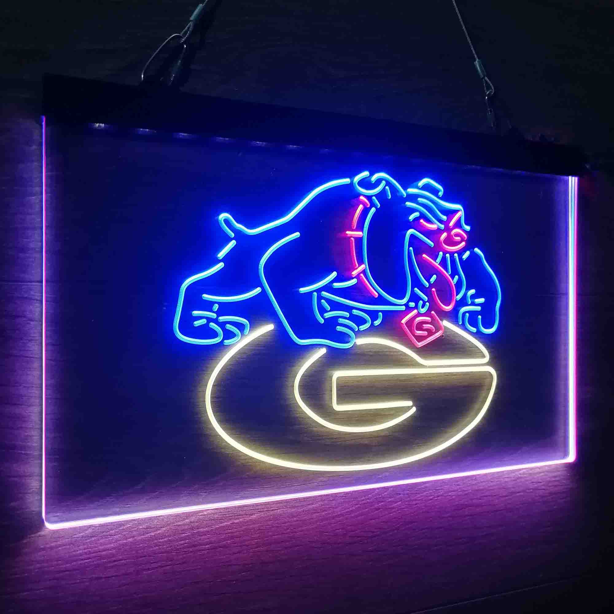 Football Georgia Bulldogs Sport Neon 3-Color LED Sign