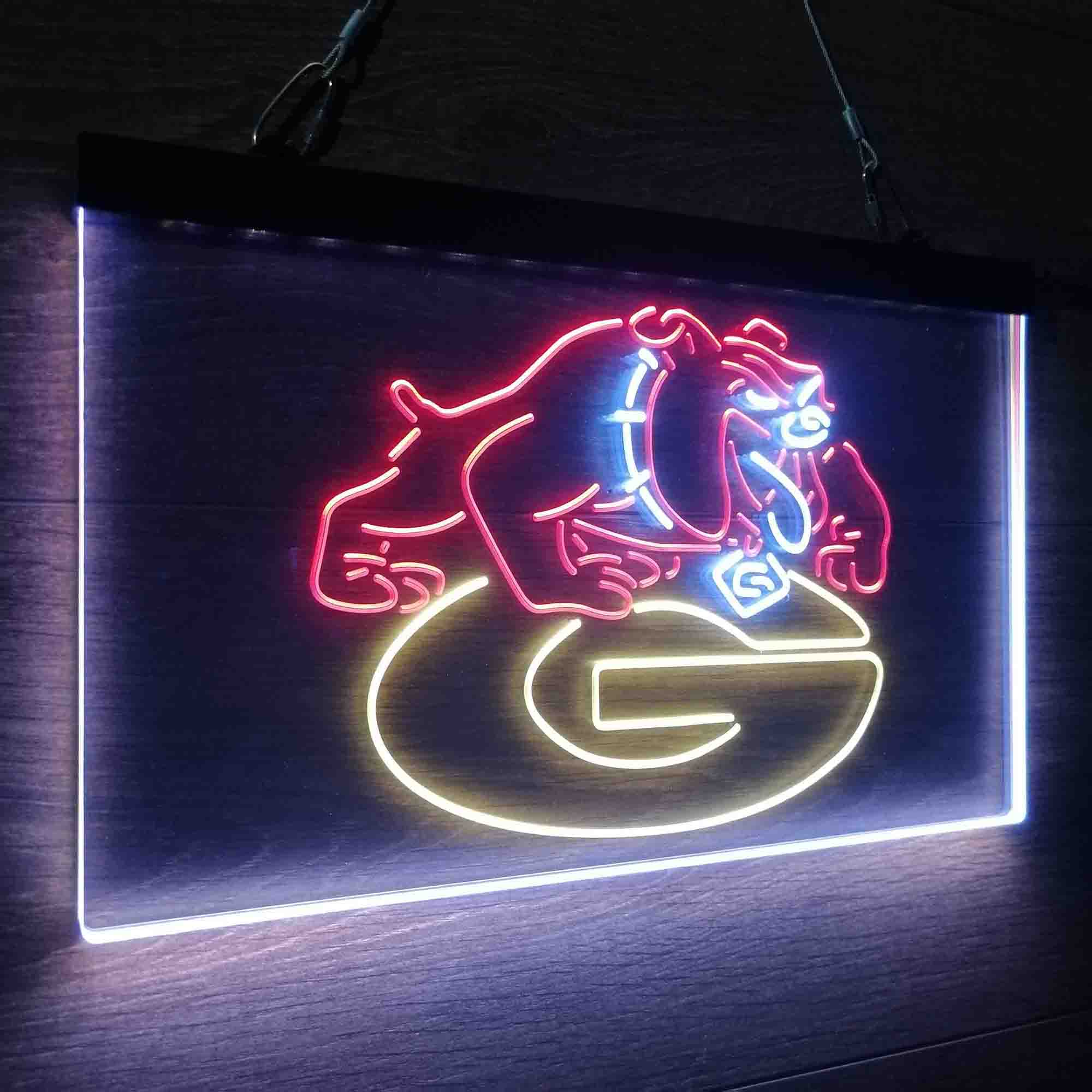 Football Georgia Bulldogs Sport Neon 3-Color LED Sign