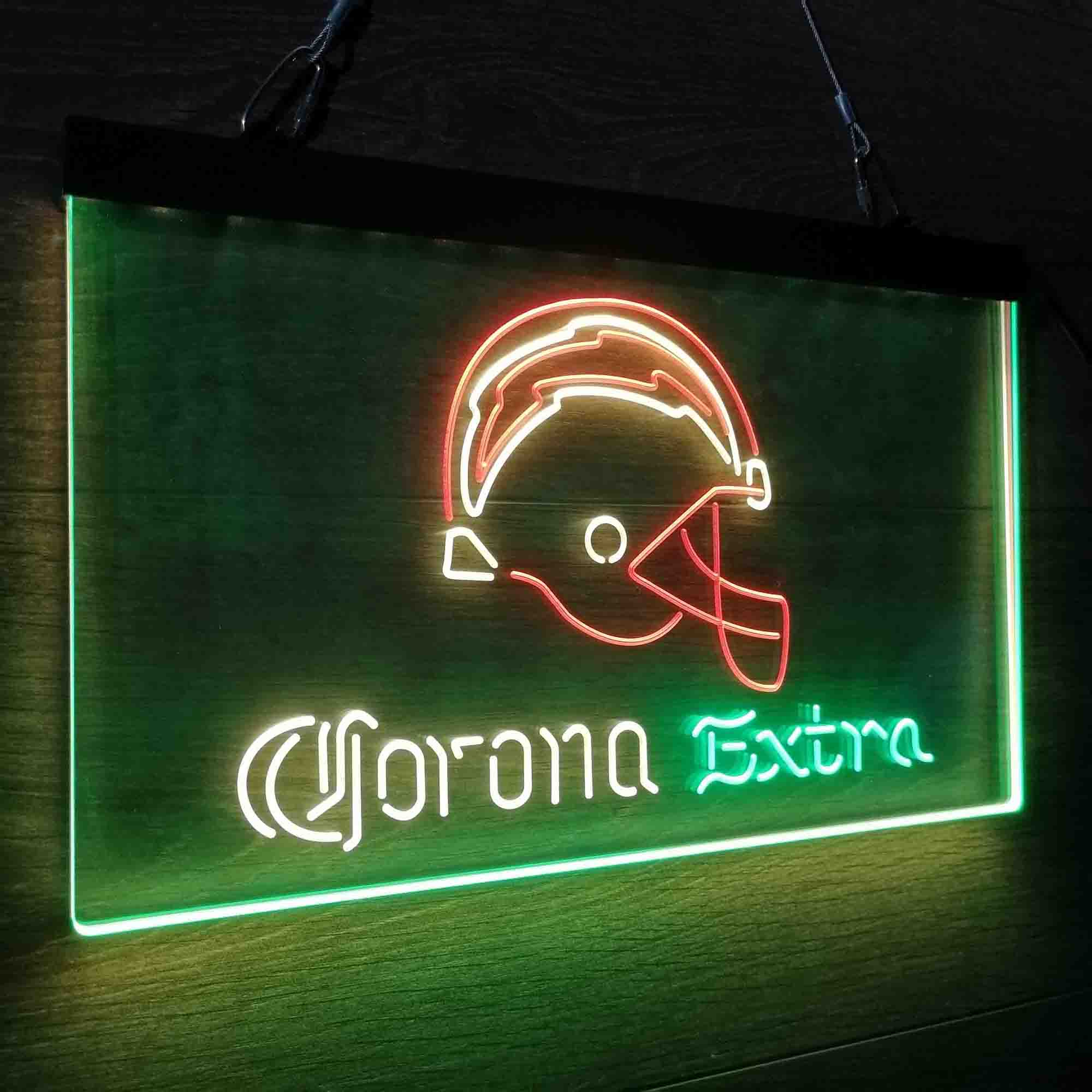 Corona Extra Bar Los Angeles Chargers Est. 1960 Neon 3-Color LED Sign