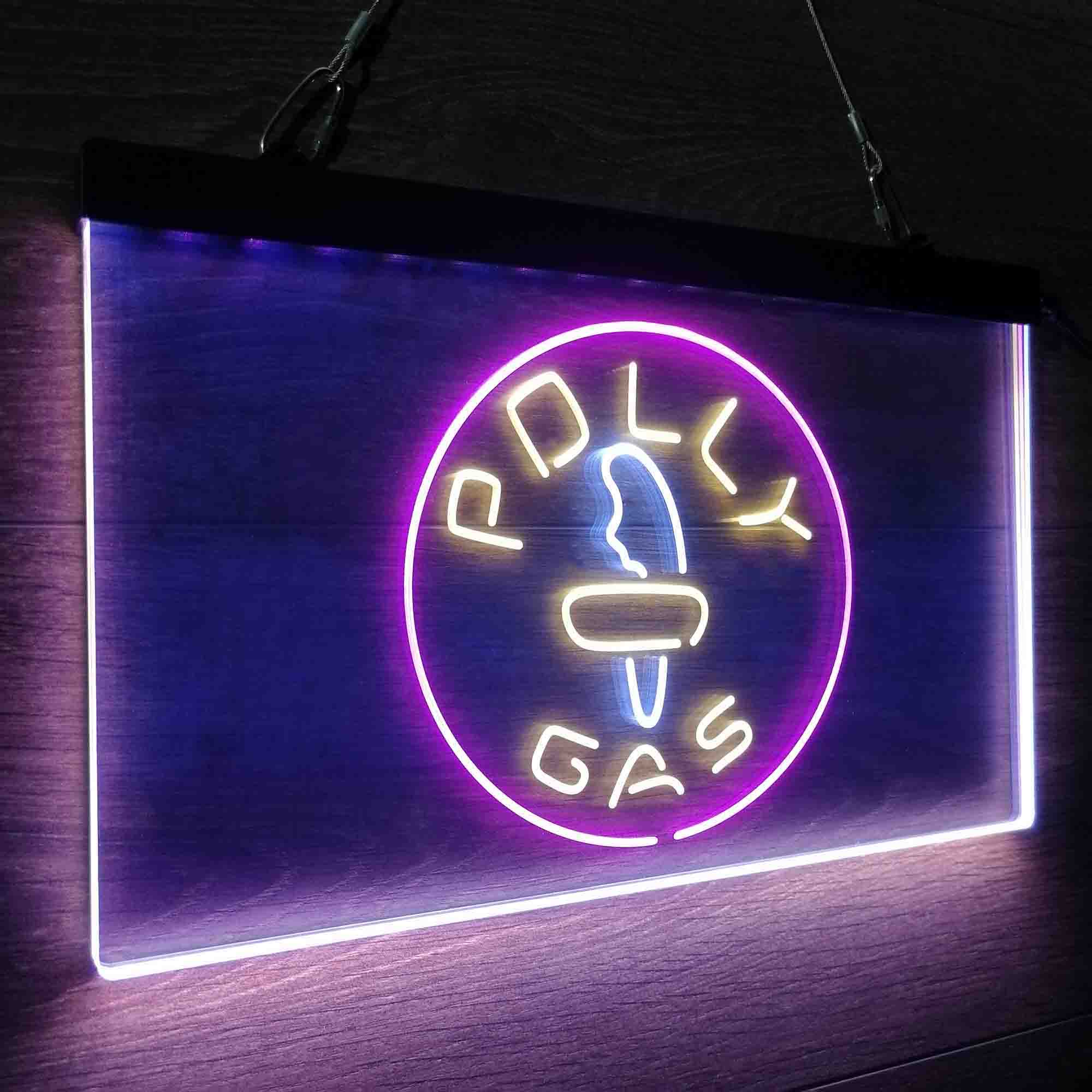 Polly Gas Man Cave Neon 3-Color LED Sign