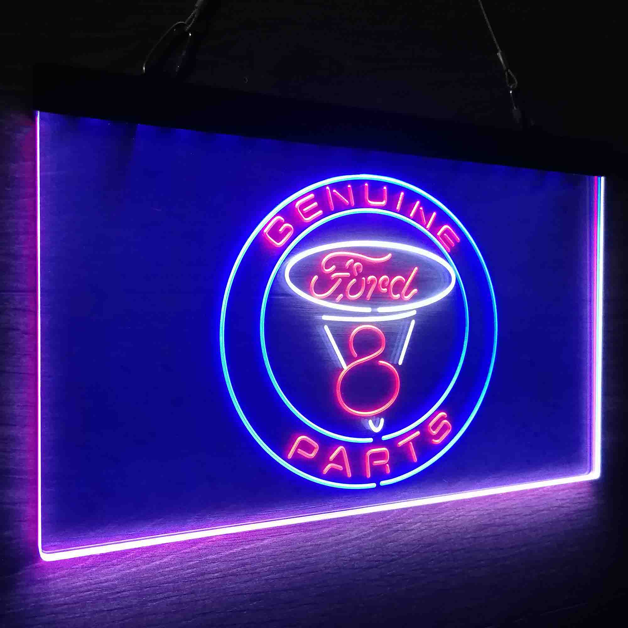 Genuine Ford Parts V8 Neon 3-Color LED Sign