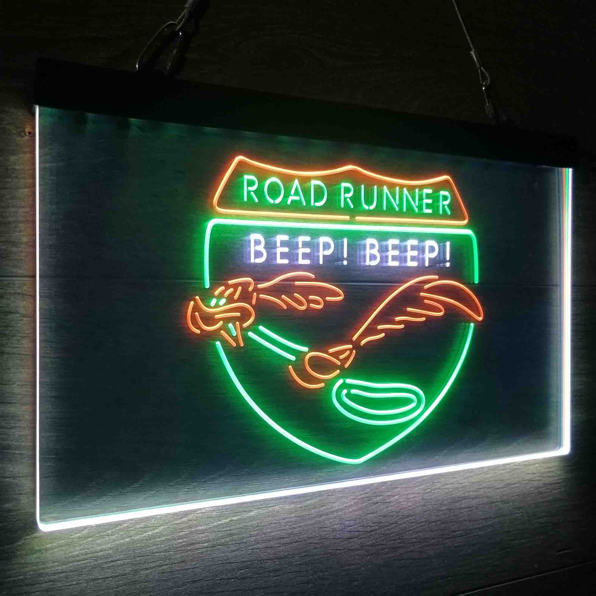 Road Runner Beep Beep Neon 3-Color LED Sign