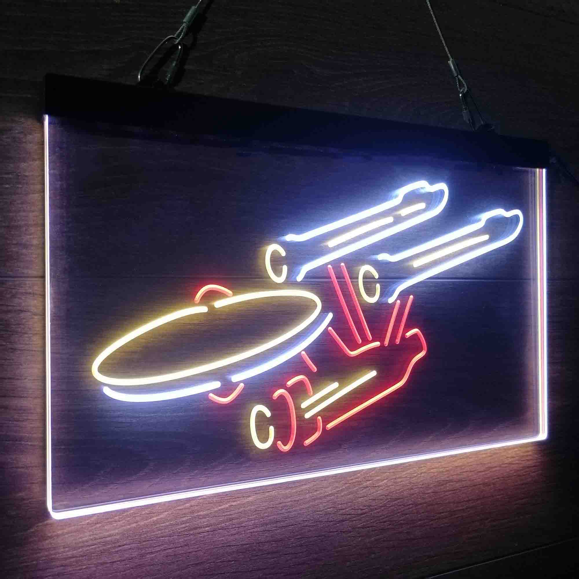 Star Trek Enterprise Space Ship Neon 3-Color LED Sign