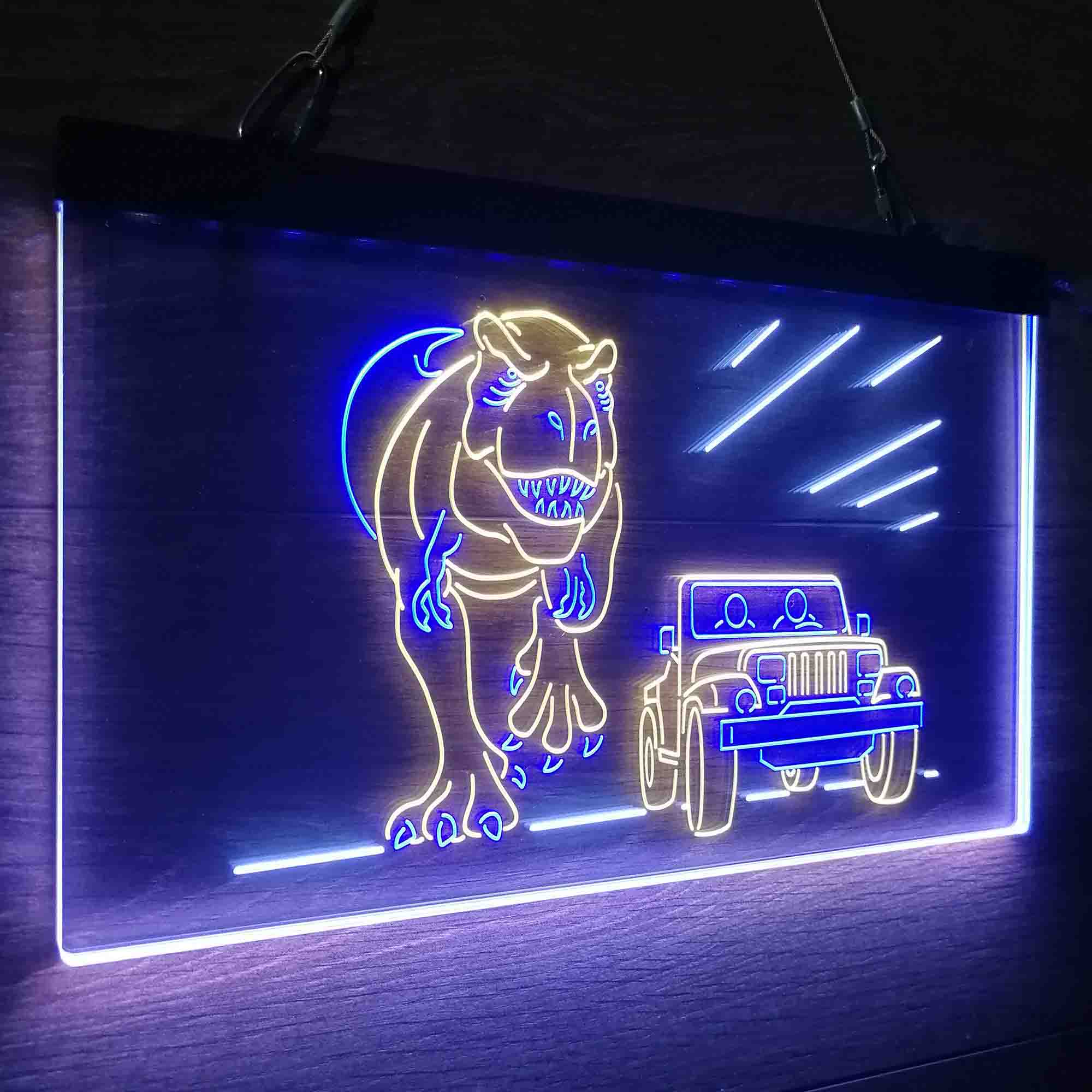 Jurassic Park Neon 3-Color LED Sign