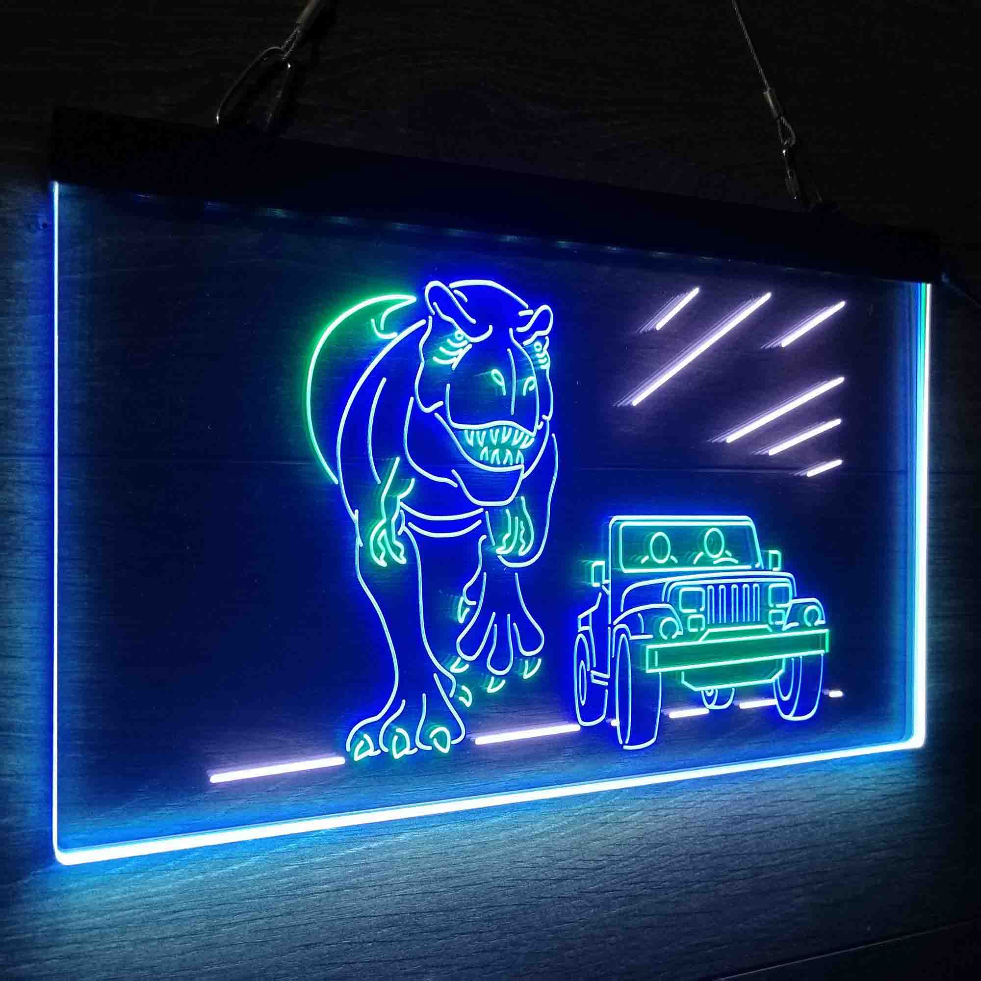 Jurassic Park Neon 3-Color LED Sign