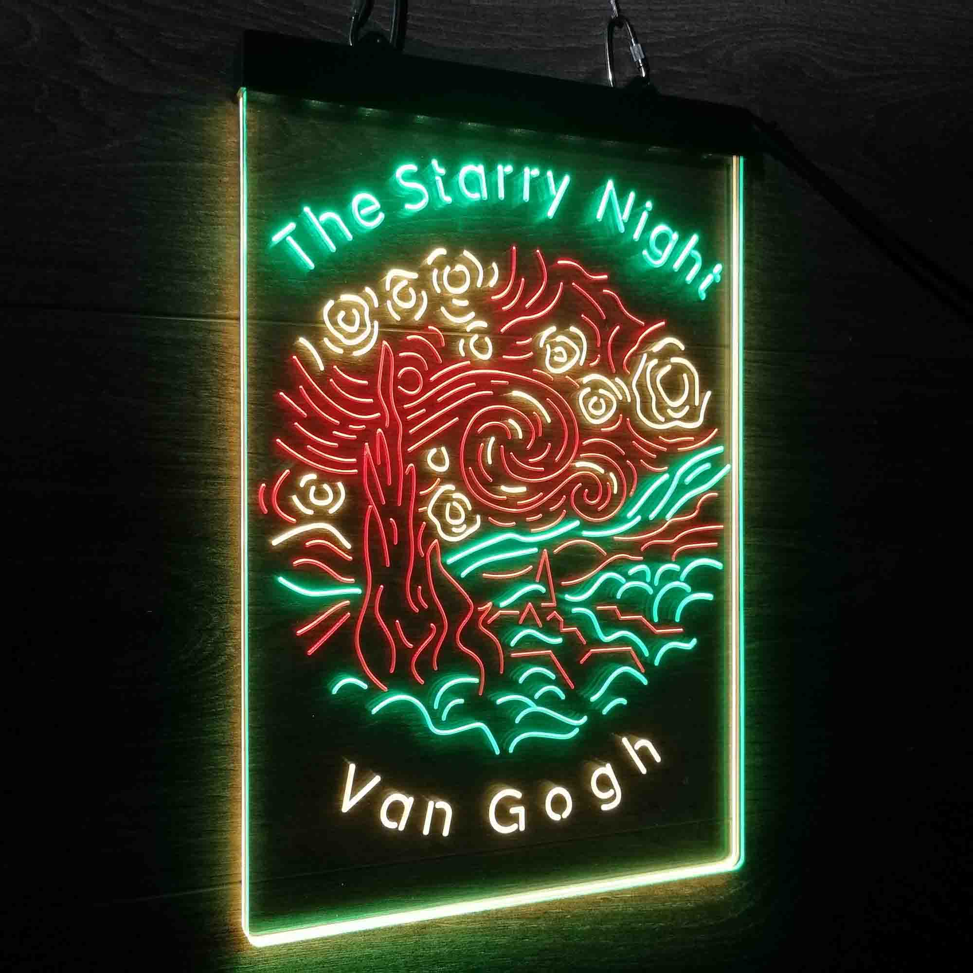 The Starry Night Van Gogh Neon 3-Color LED Sign