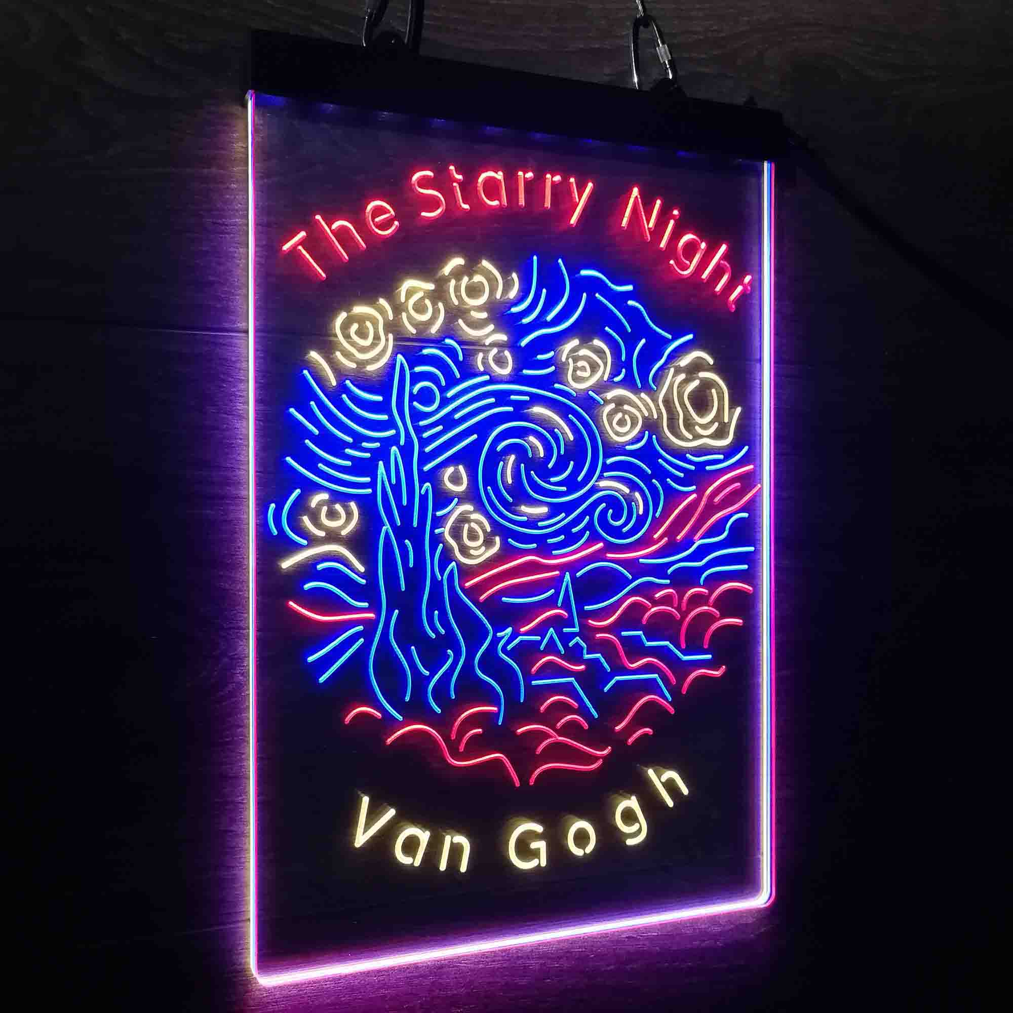 The Starry Night Van Gogh Neon 3-Color LED Sign