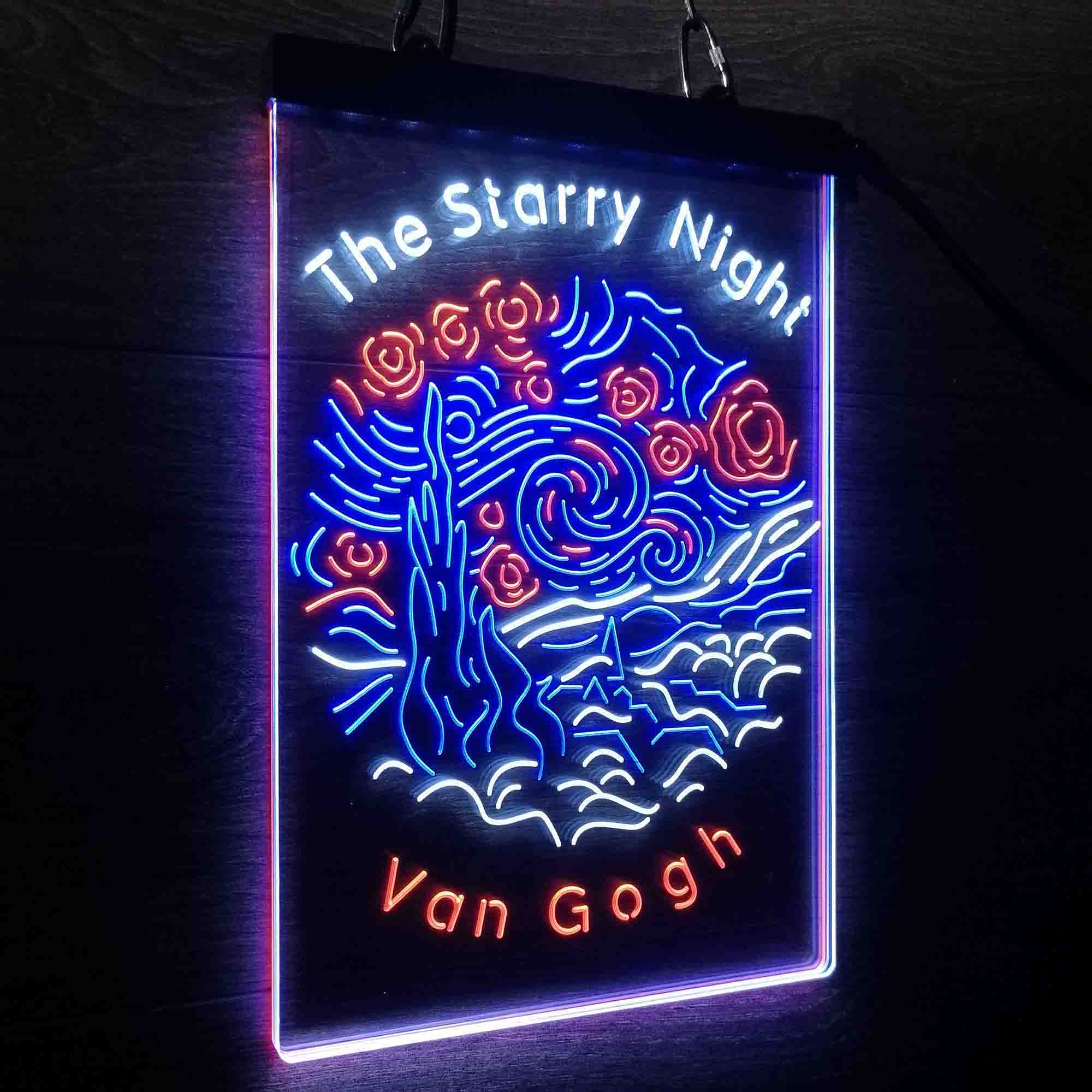 The Starry Night Van Gogh Neon 3-Color LED Sign