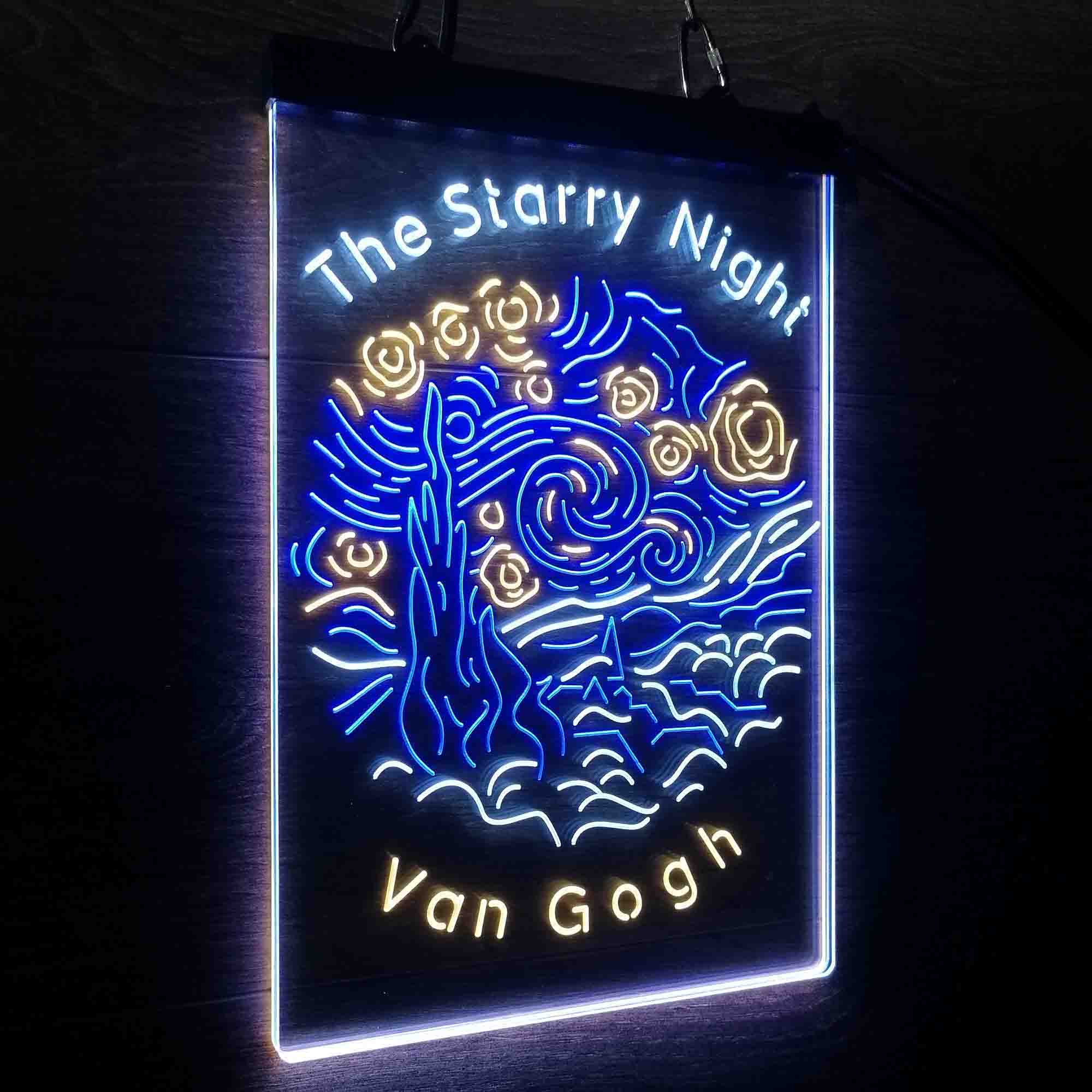 The Starry Night Van Gogh Neon 3-Color LED Sign