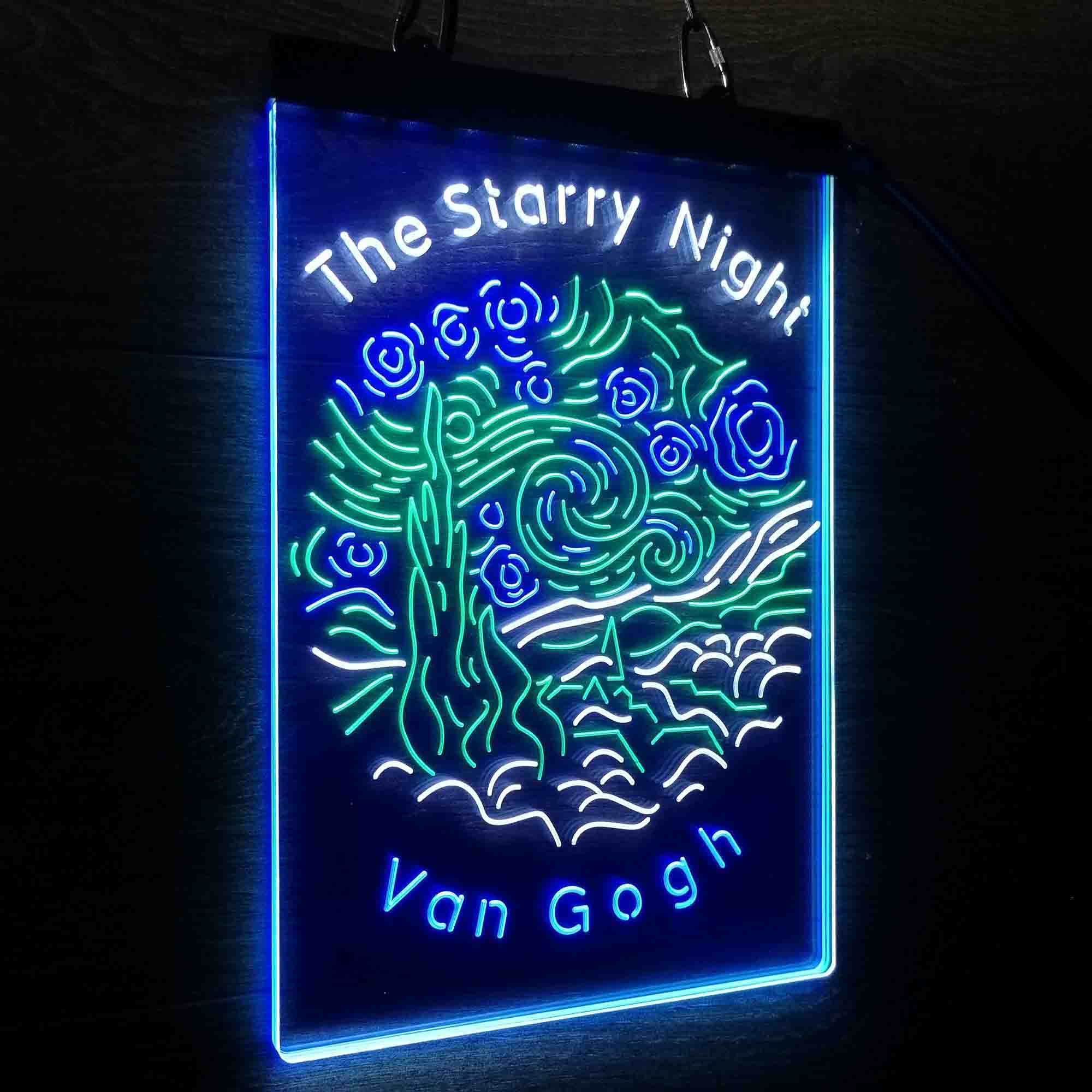 The Starry Night Van Gogh Neon 3-Color LED Sign