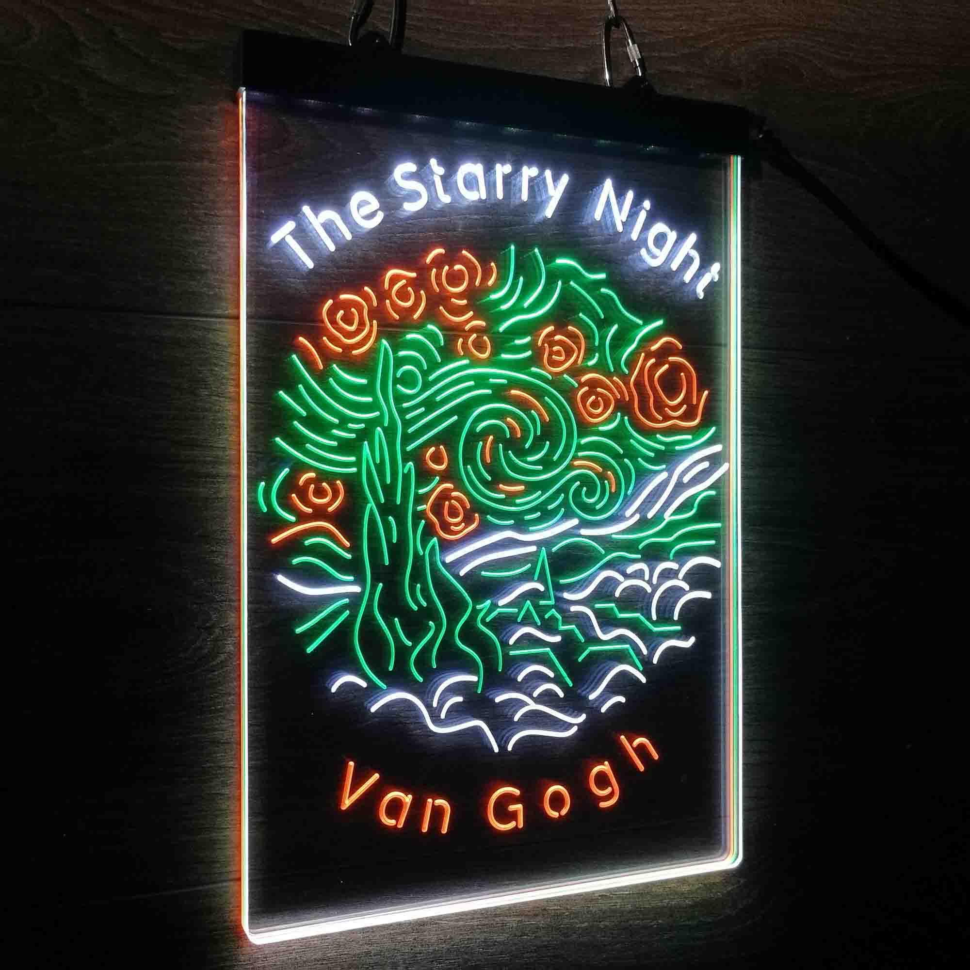 The Starry Night Van Gogh Neon 3-Color LED Sign