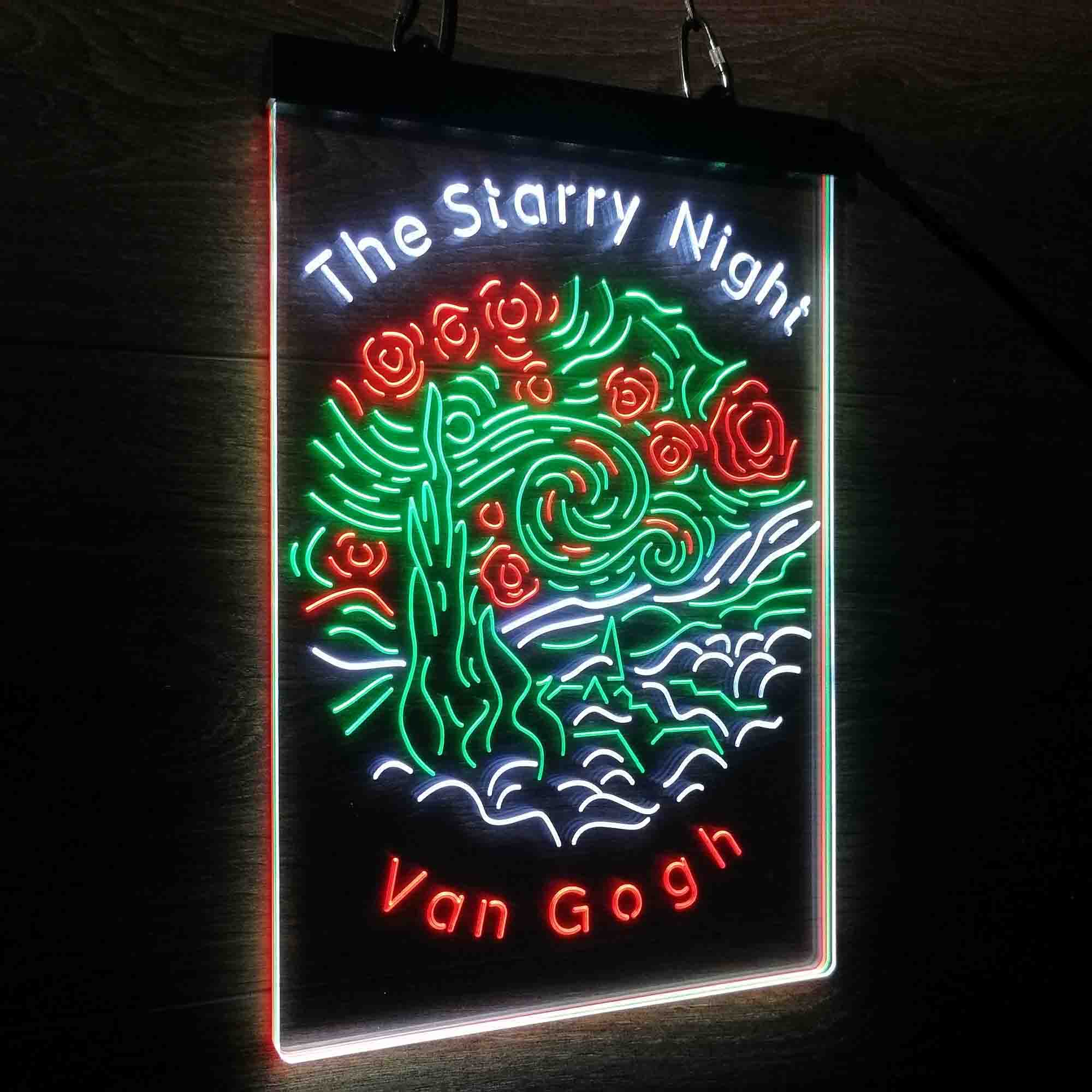 The Starry Night Van Gogh Neon 3-Color LED Sign