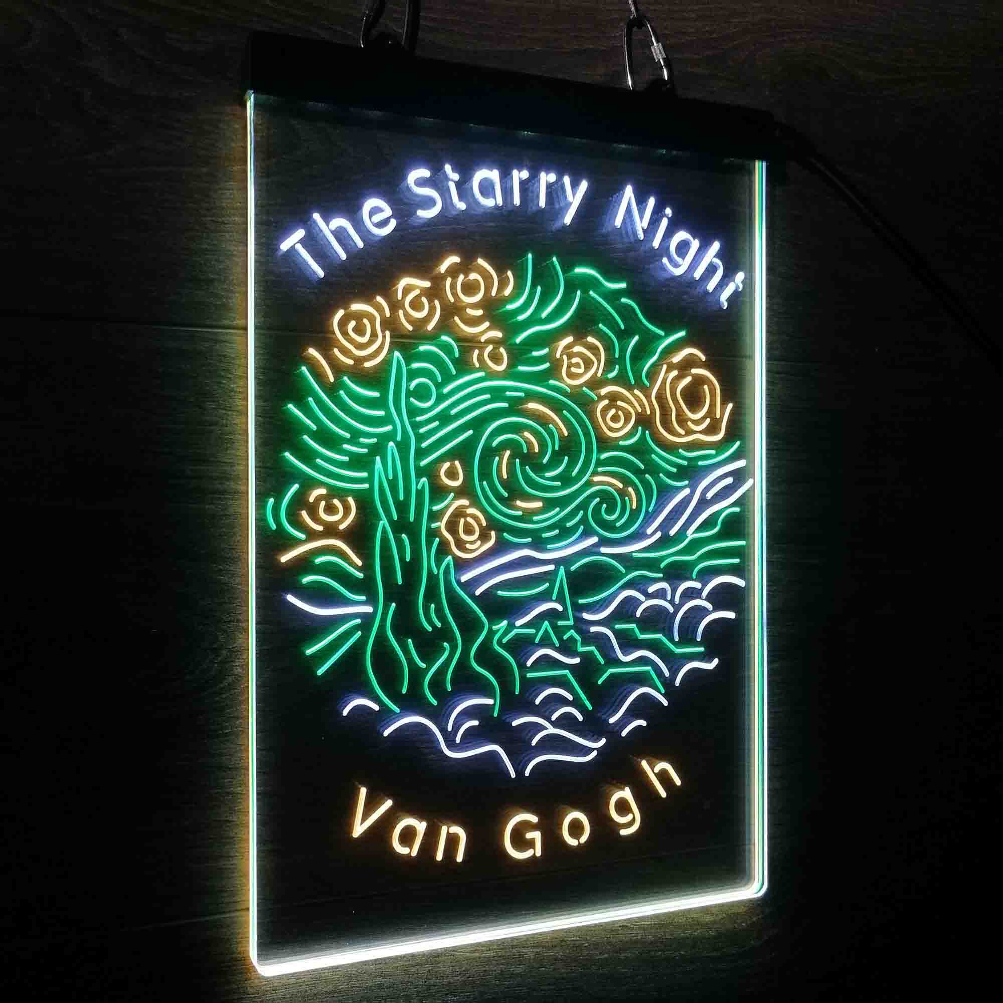 The Starry Night Van Gogh Neon 3-Color LED Sign