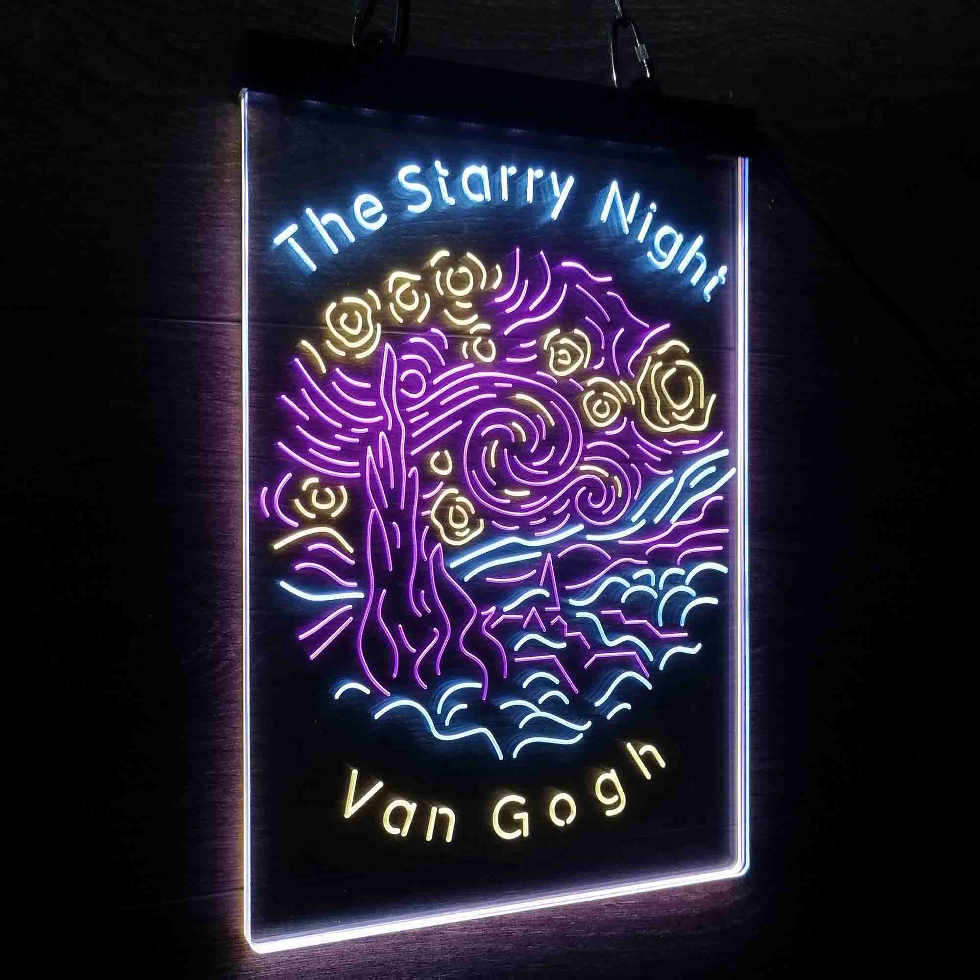 The Starry Night Van Gogh Neon 3-Color LED Sign