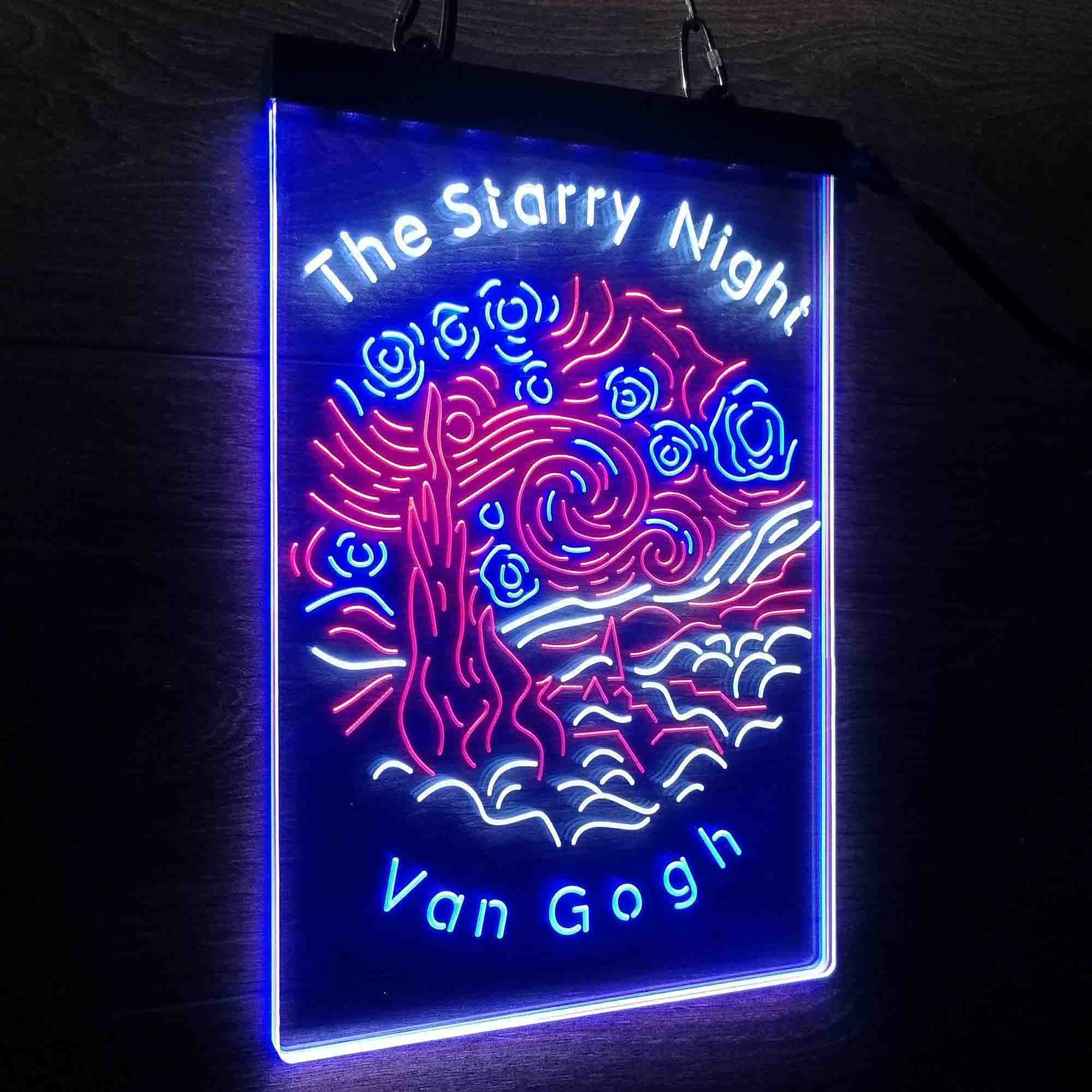 The Starry Night Van Gogh Neon 3-Color LED Sign