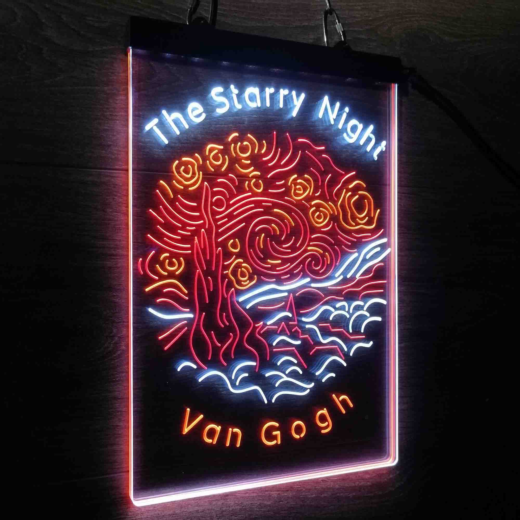 The Starry Night Van Gogh Neon 3-Color LED Sign