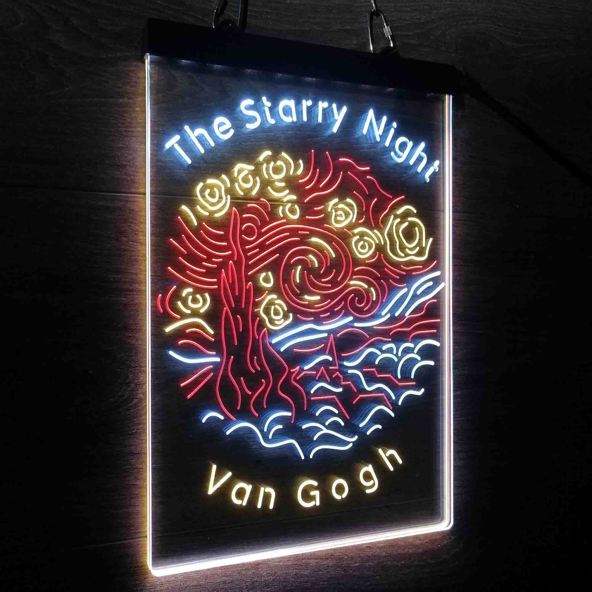 The Starry Night Van Gogh Neon 3-Color LED Sign